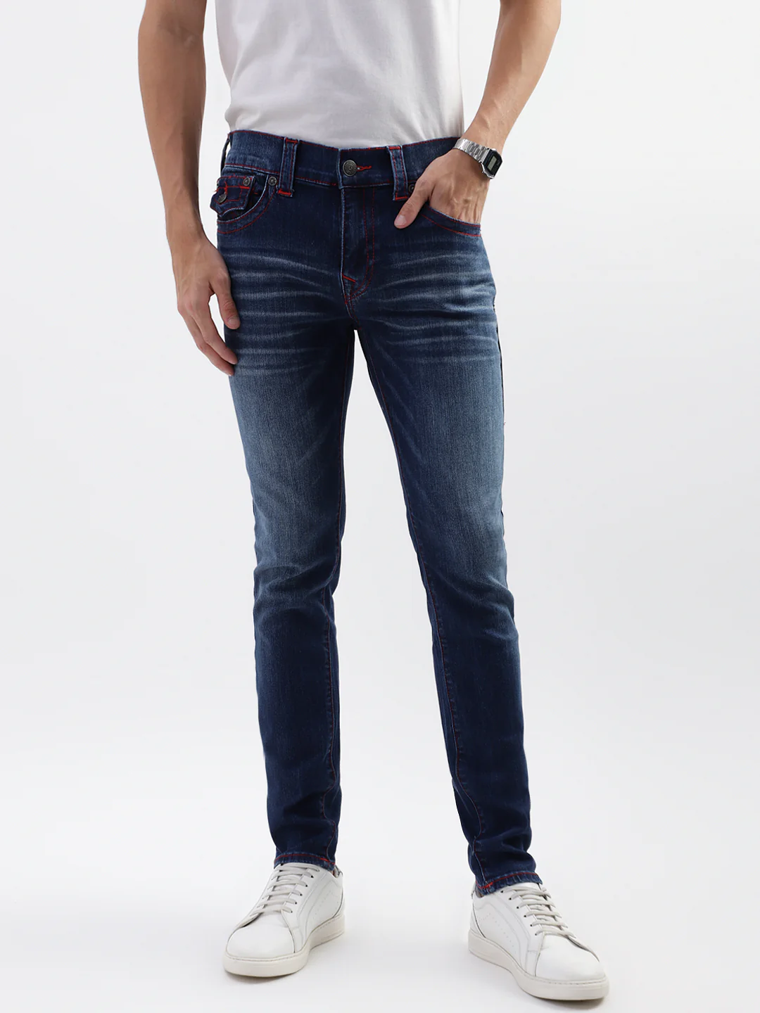 True Religion Men SN Matt Skinny Fit Medium Wash Jeans - Image 3