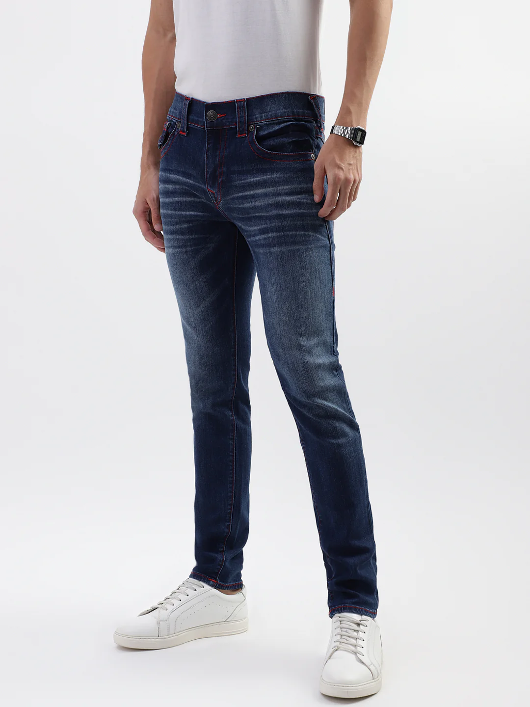 True Religion Men SN Matt Skinny Fit Medium Wash Jeans - Image 4