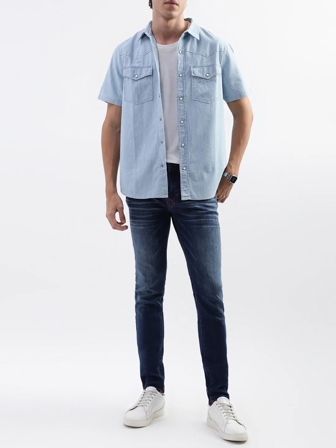 True Religion Men SN Matt Skinny Fit Medium Wash Jeans - Image 6