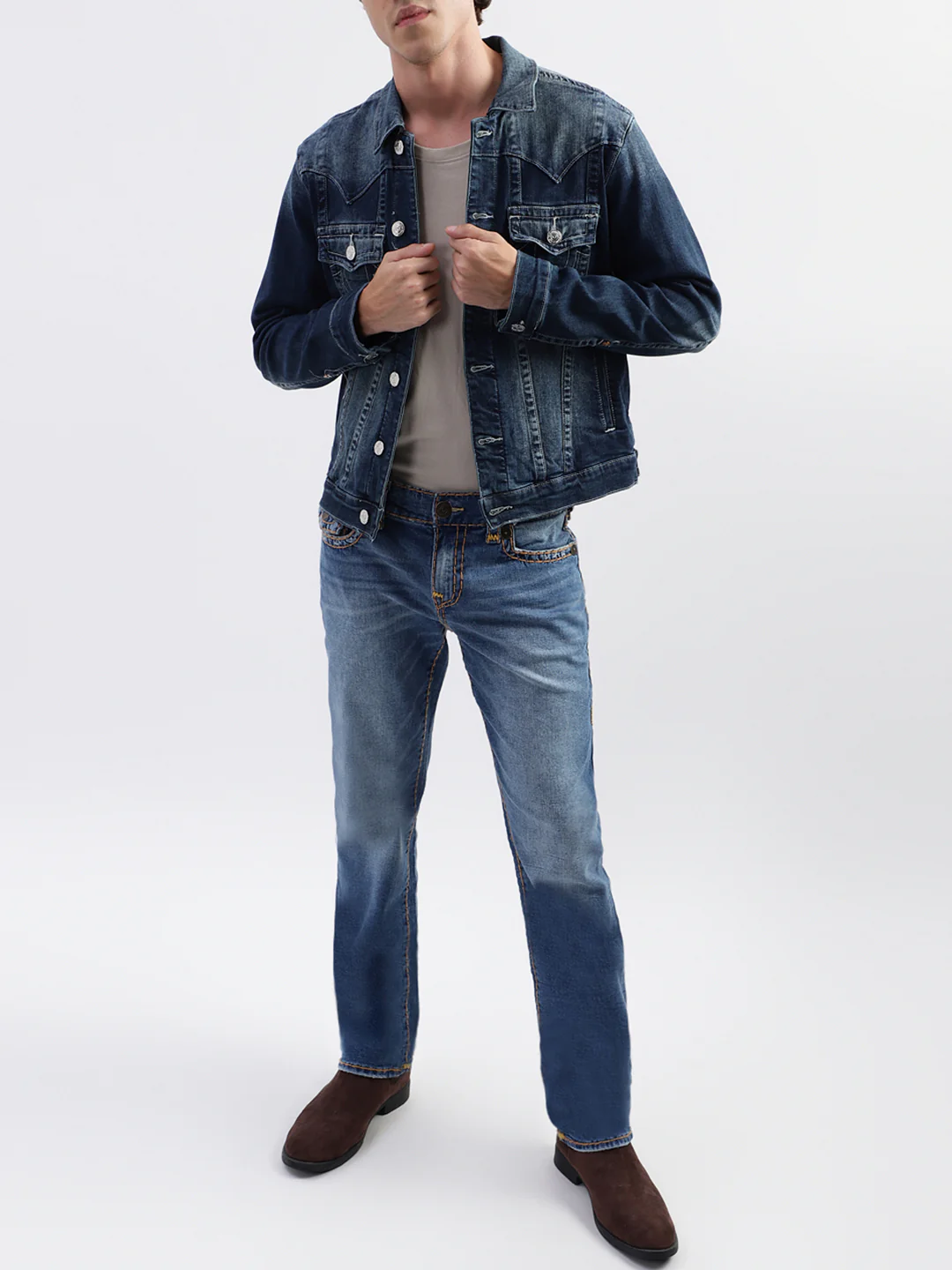 True Religion Men Blue Printed Collar Jacket - Image 4