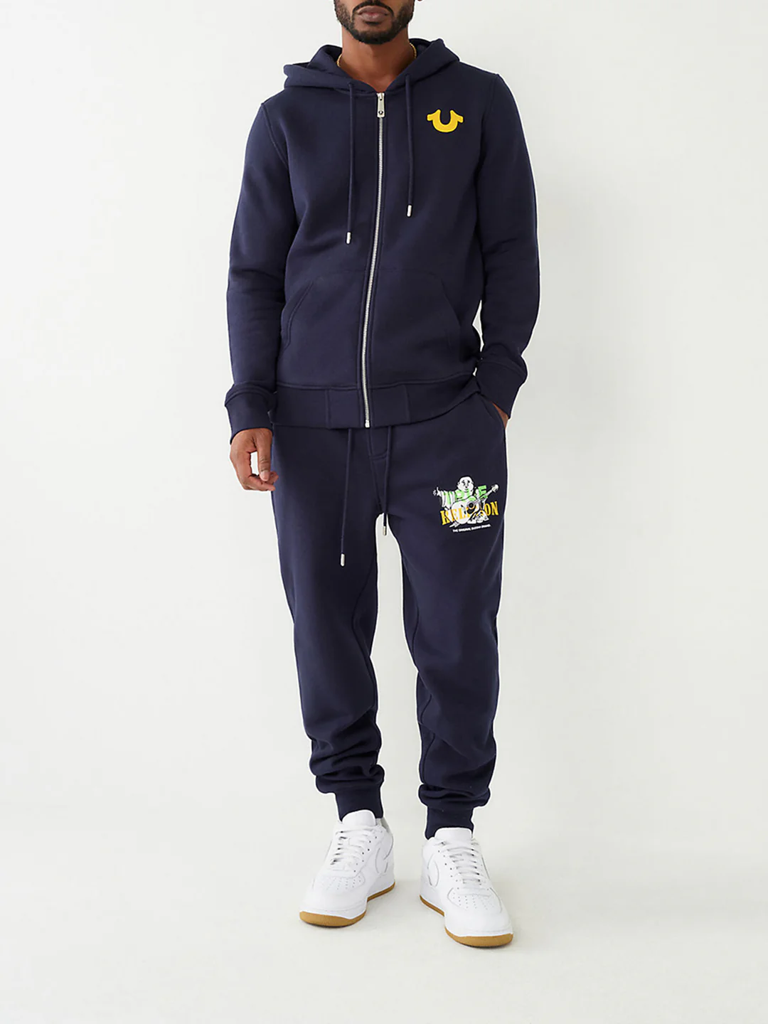 True Religion Men Printed Full Sleeves Hooded Sweatshirt - Image 3