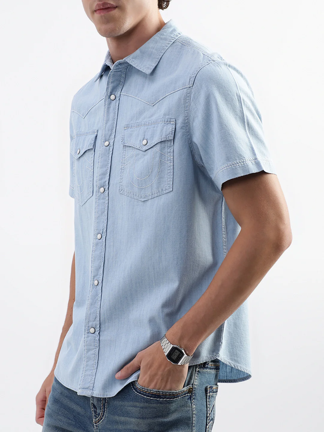 True Religion Blue Regular Fit Shirt - Image 2