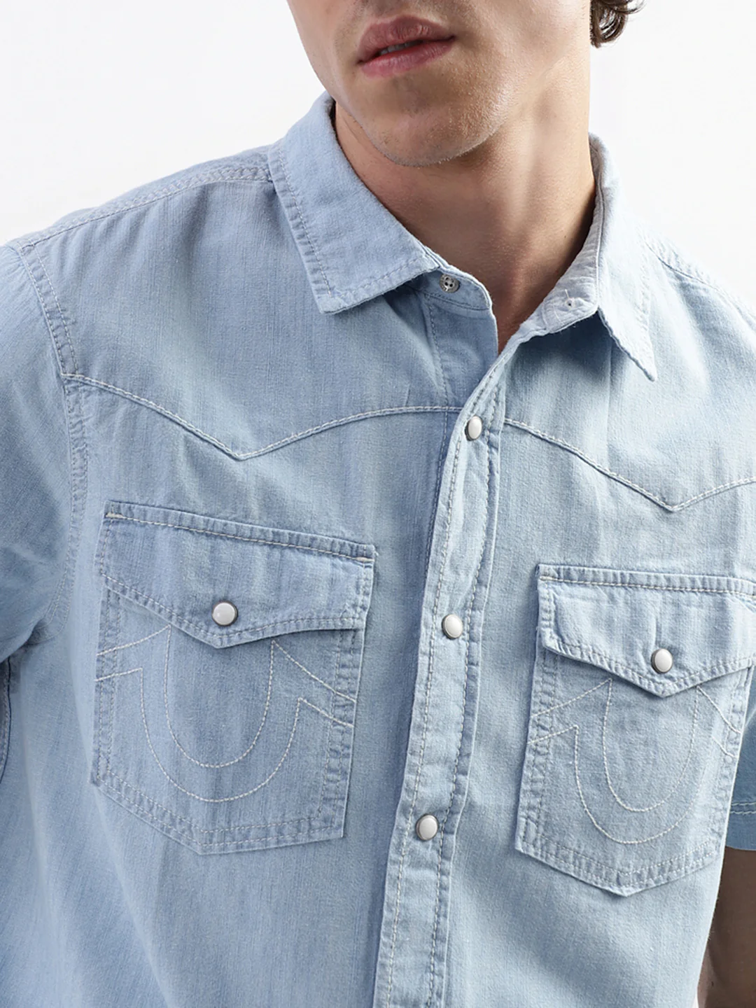 True Religion Blue Regular Fit Shirt - Image 6
