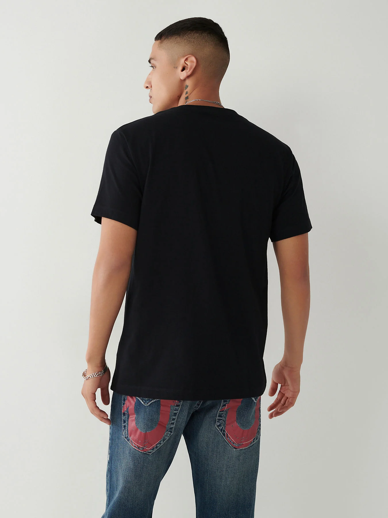 True Religion Black Fashion Logo Straight Fit Tshirt - Image 2