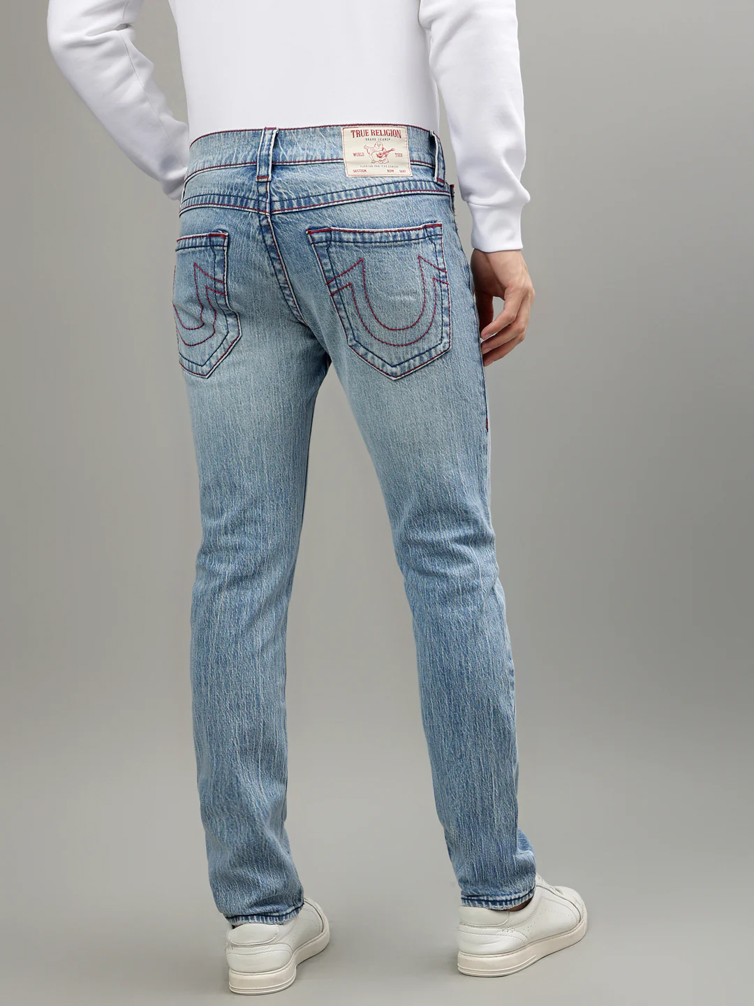True Religion Men Big T Rocco Skinny Fit Light Wash Jeans - Image 2