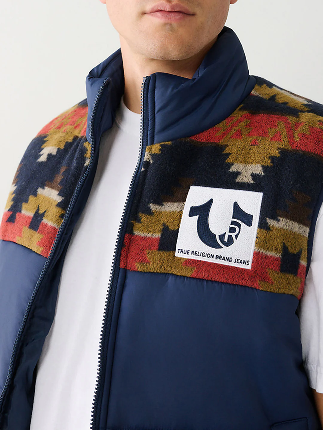 True Religion Men Printed Sleeveless Collar Jacket - Image 2