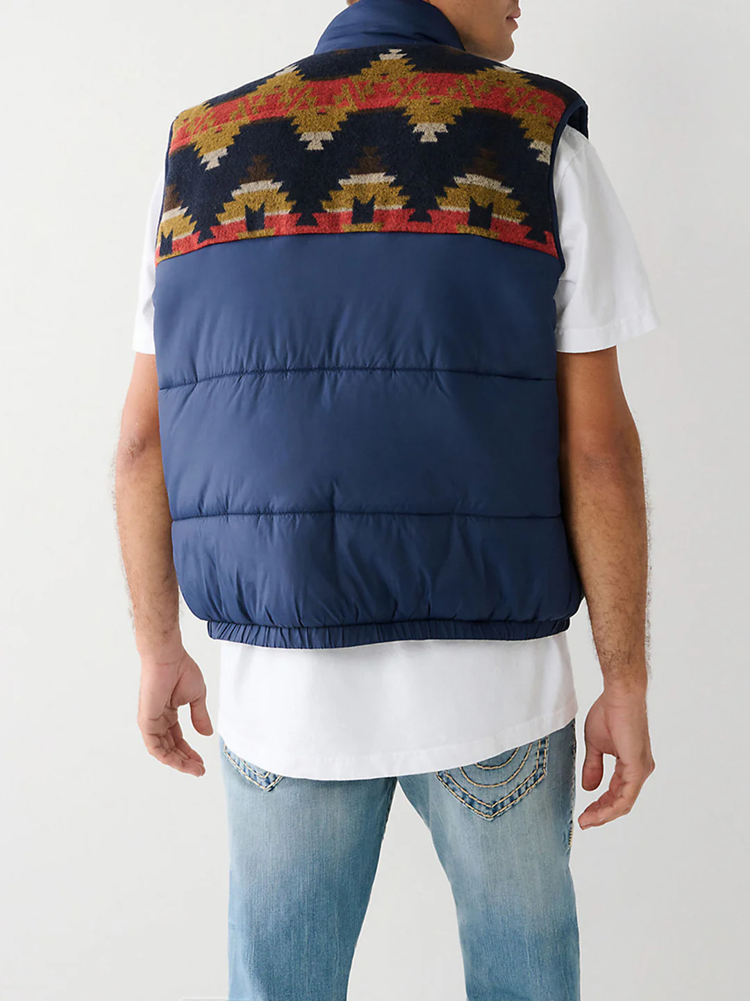 True Religion Men Printed Sleeveless Collar Jacket - Image 4