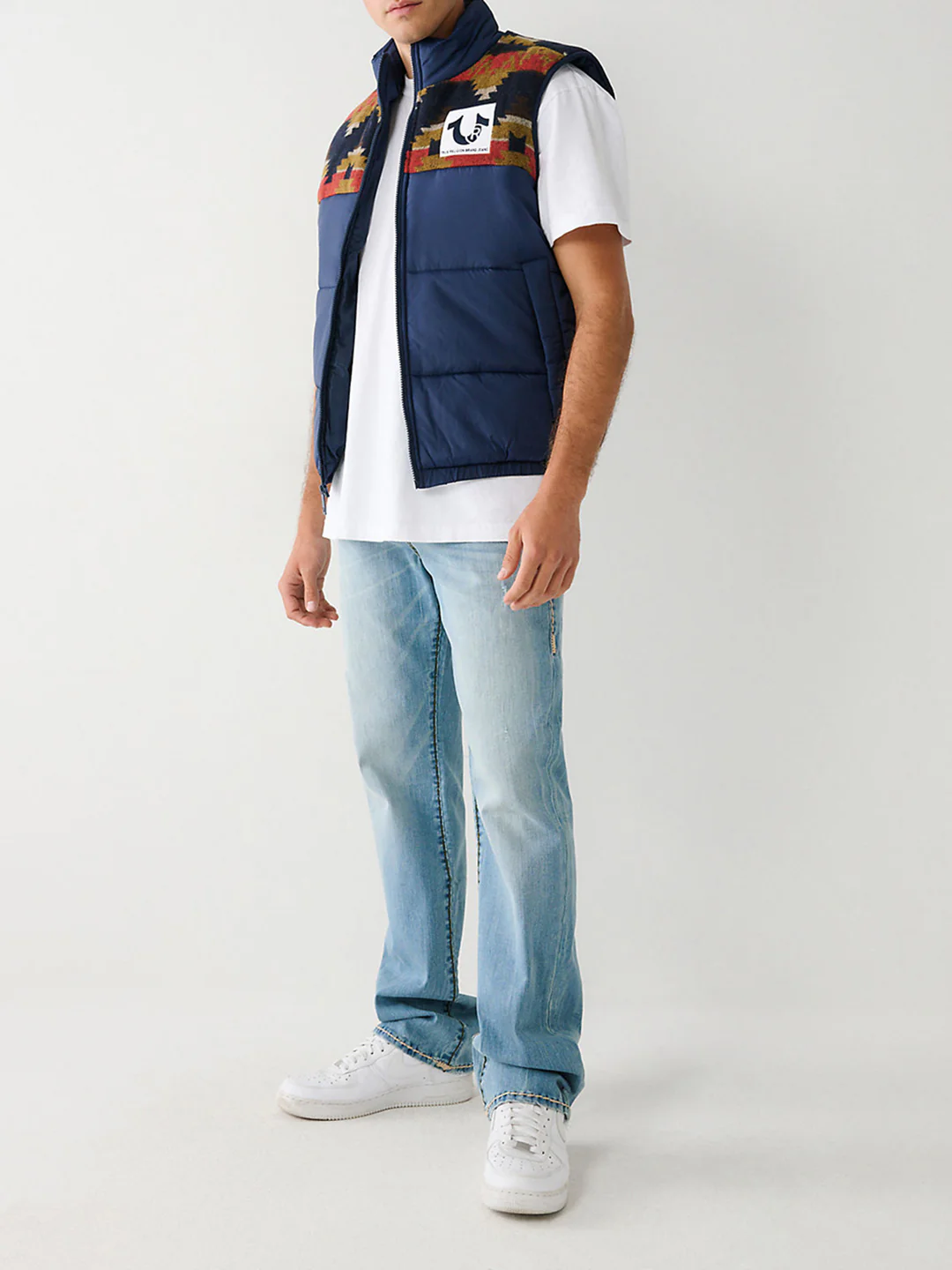 True Religion Men Printed Sleeveless Collar Jacket - Image 5