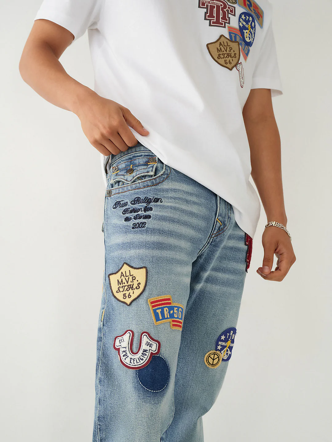 True Religion Men SN Rocco Skinny Fit Light Wash Jeans - Image 5
