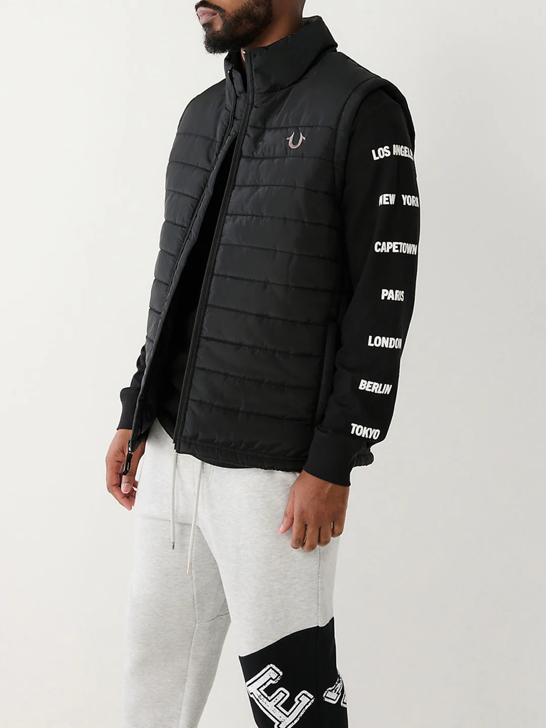 True Religion Men Solid Full Sleeves High Neck Jacket - Image 3