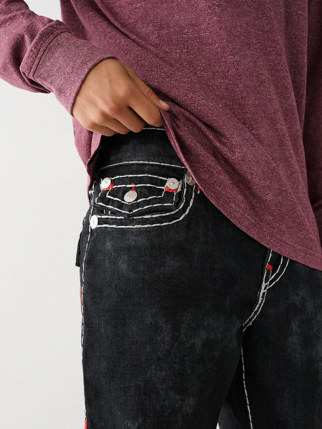 True Religion Men Super T Rocco Skinny Fit Mid Rise Jeans - Image 4