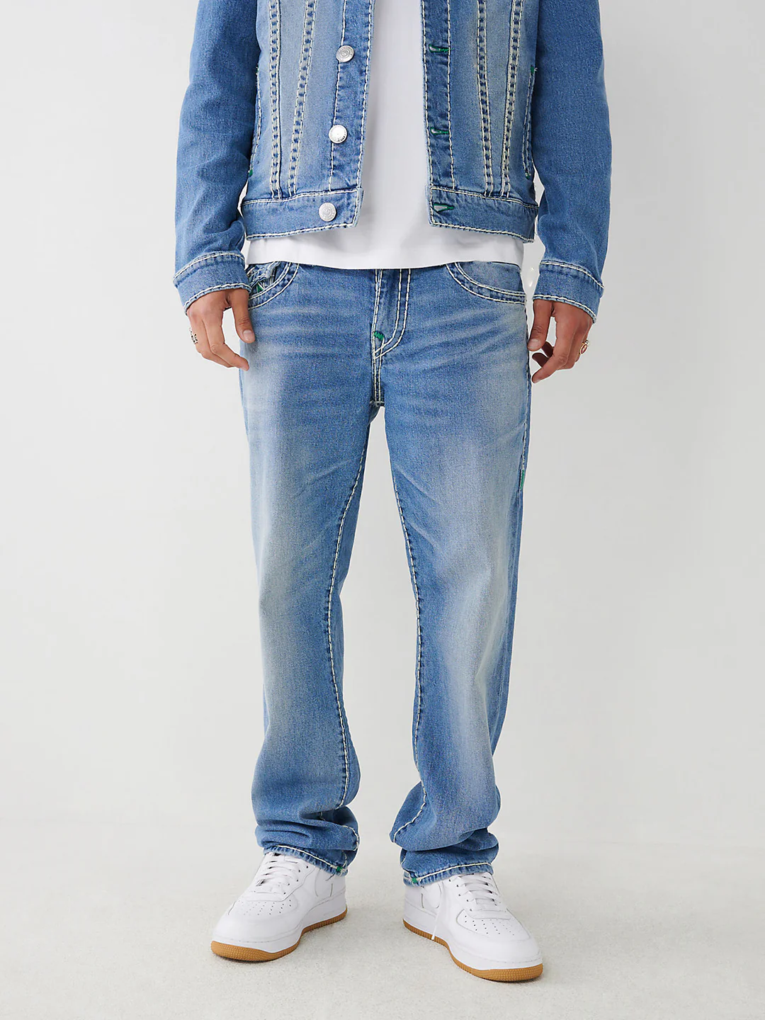 True Religion Men Super T Ricky Straight Fit Light Wash Jeans - Image 3