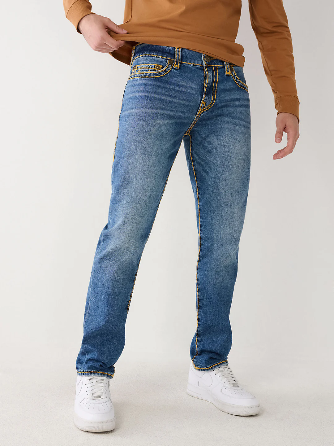 True Religion Men Super T Rocco Straight Fit Medium Wash Jeans - Image 3
