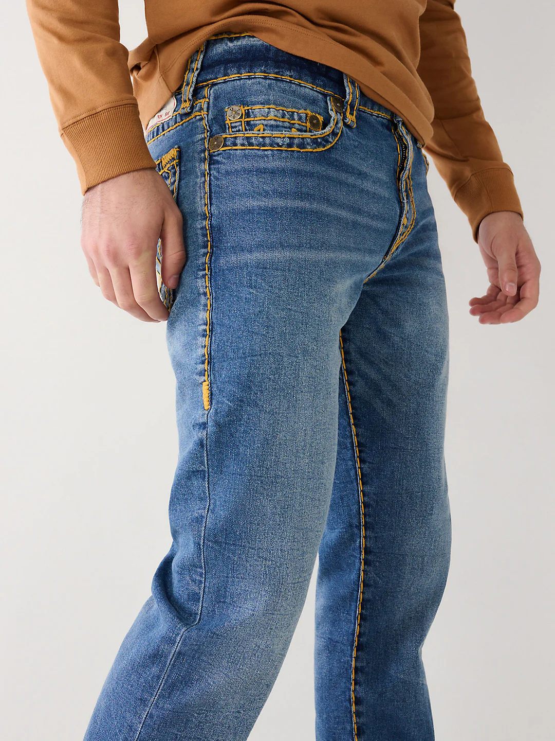 True Religion Men Super T Rocco Straight Fit Medium Wash Jeans - Image 4