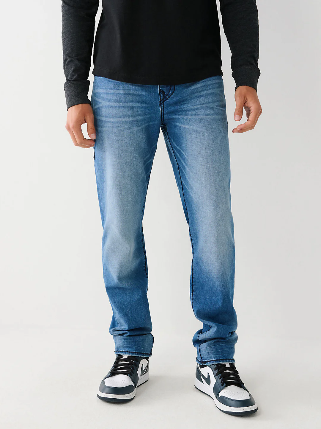 True Religion Men Super T Geno Skinny Fit Medium Wash Jeans - Image 3