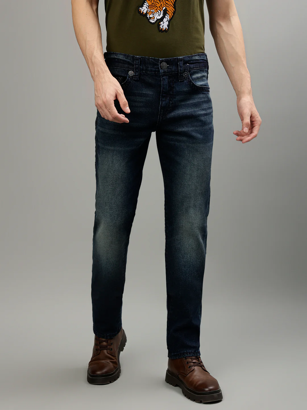 True Religion Men Super T Geno Skinny Fit Dark Wash Jeans - Image 3