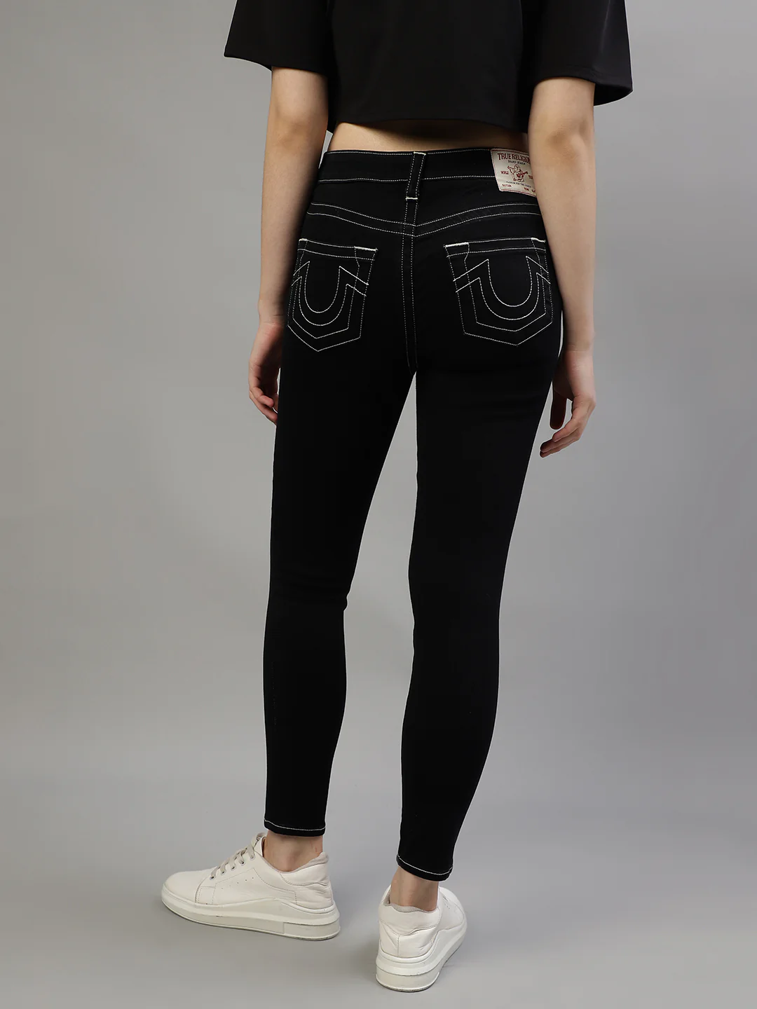 True Religion Womens SN Jennie Skinny Fit Black High Rise Jeans - Image 2