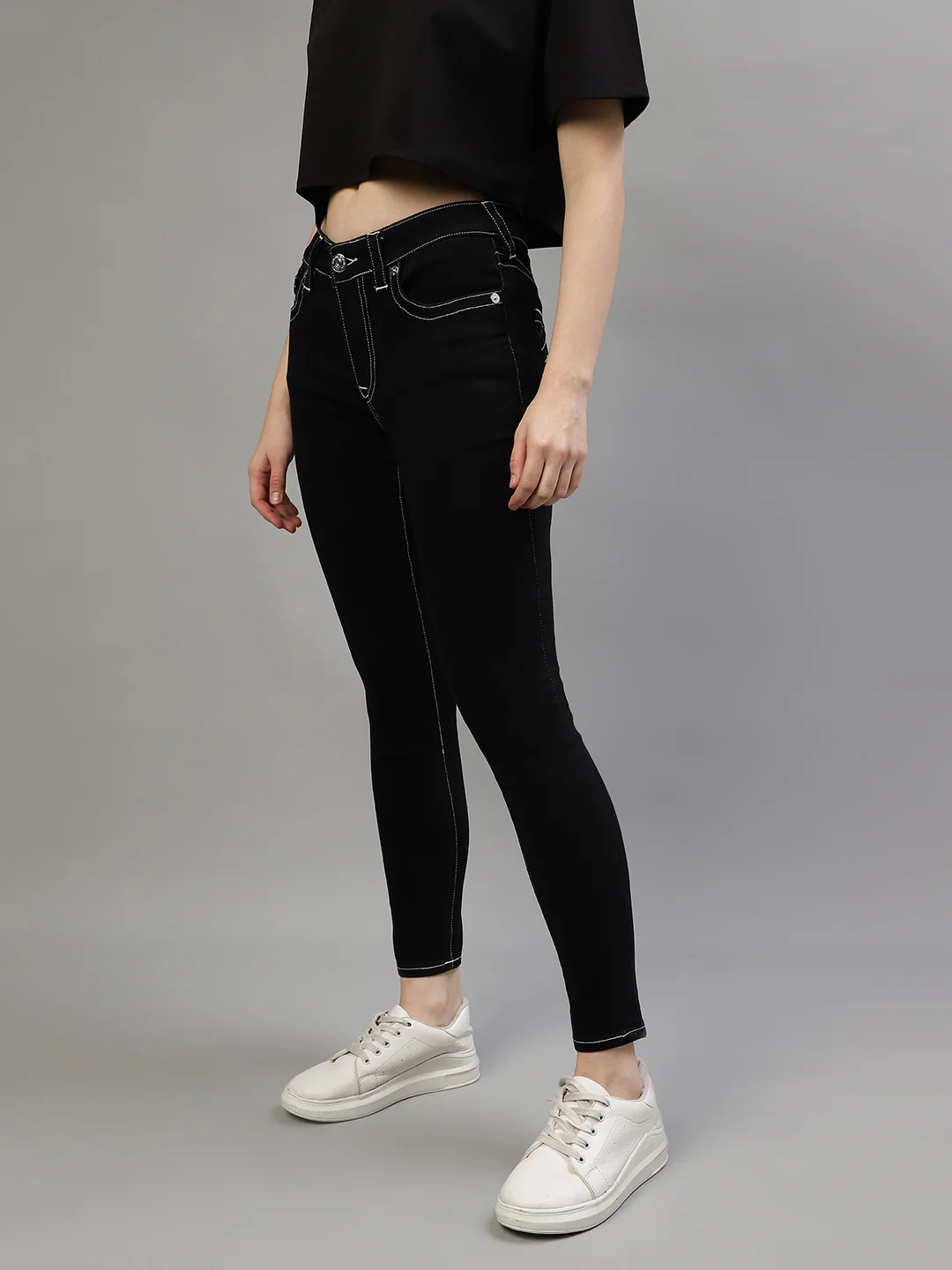 True Religion Womens SN Jennie Skinny Fit Black High Rise Jeans - Image 5
