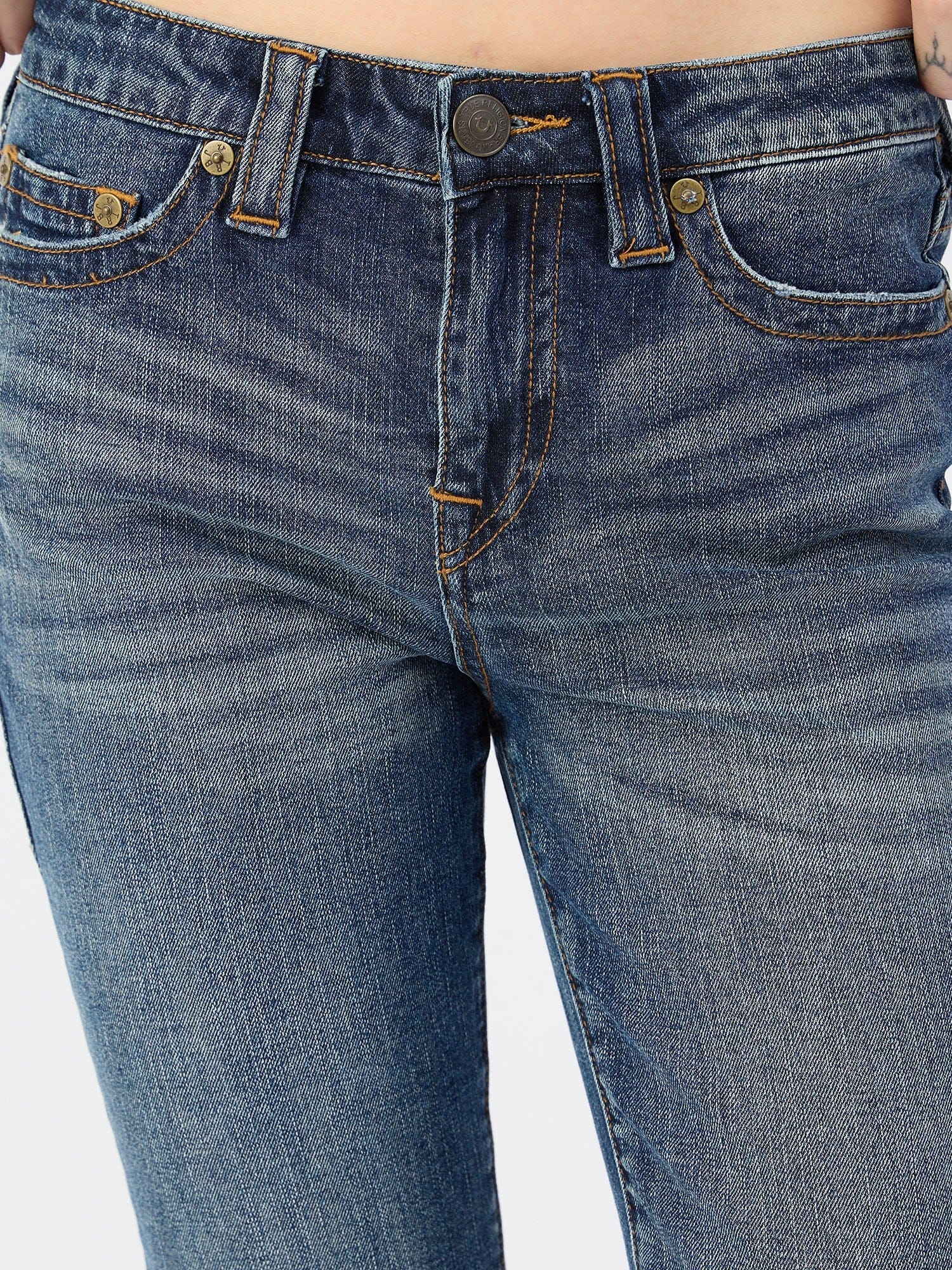 True Religion Women Blue Straight Fit Jeans - Image 5