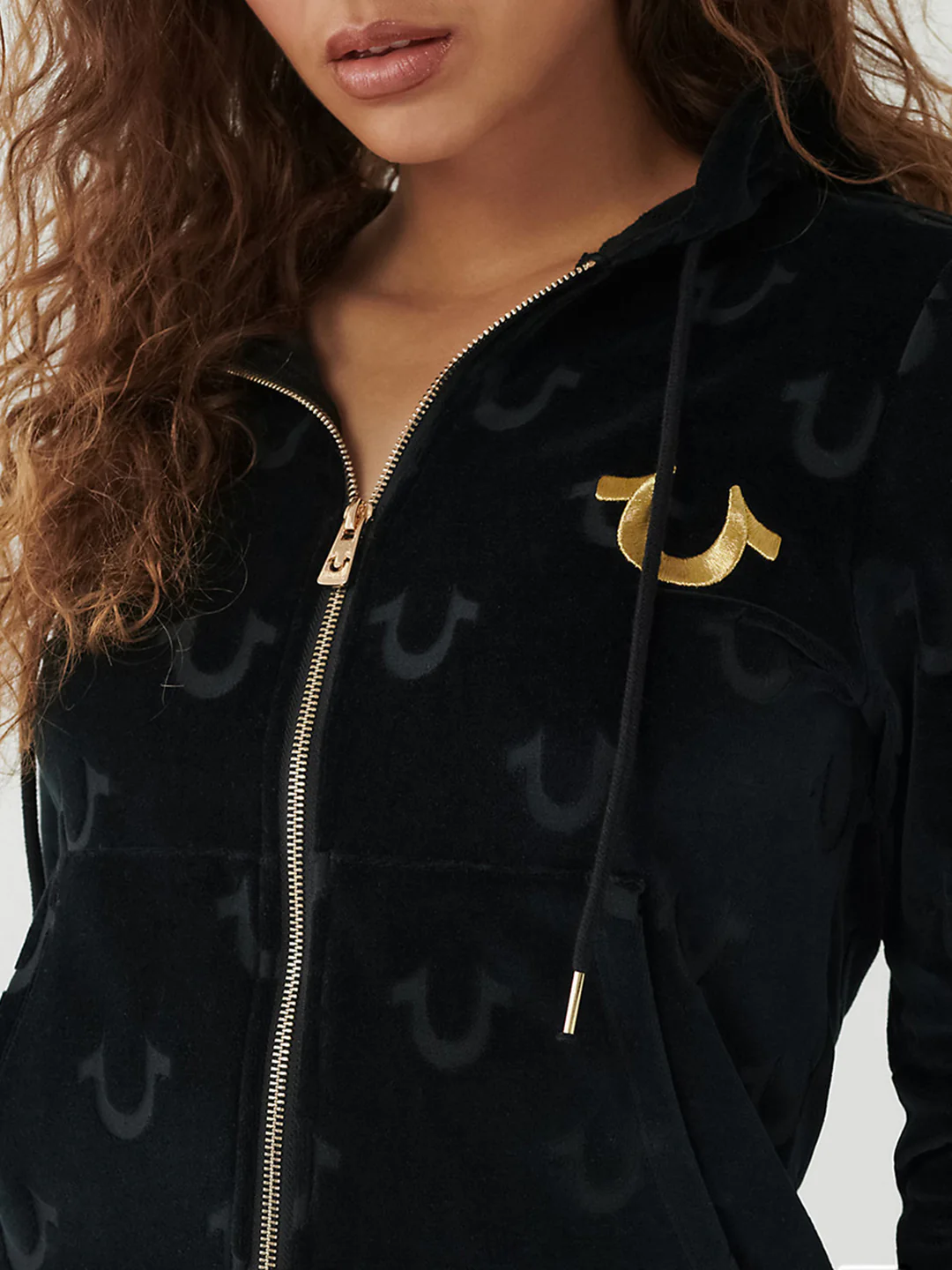 True Religion Women Embroidered Full Sleeves Hooded Sweatshirt - Image 4