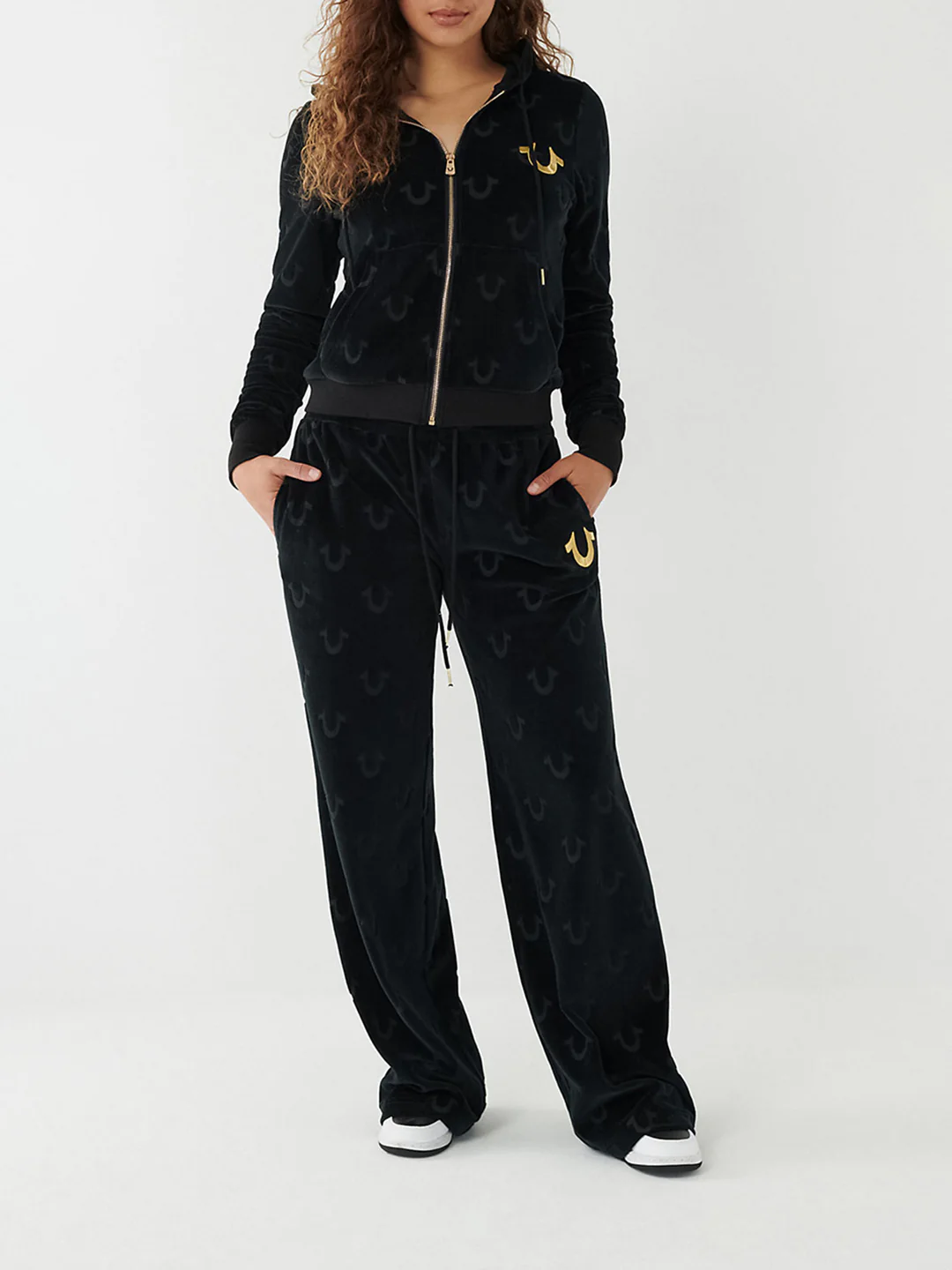 True Religion Women Embroidered Full Sleeves Hooded Sweatshirt - Image 5