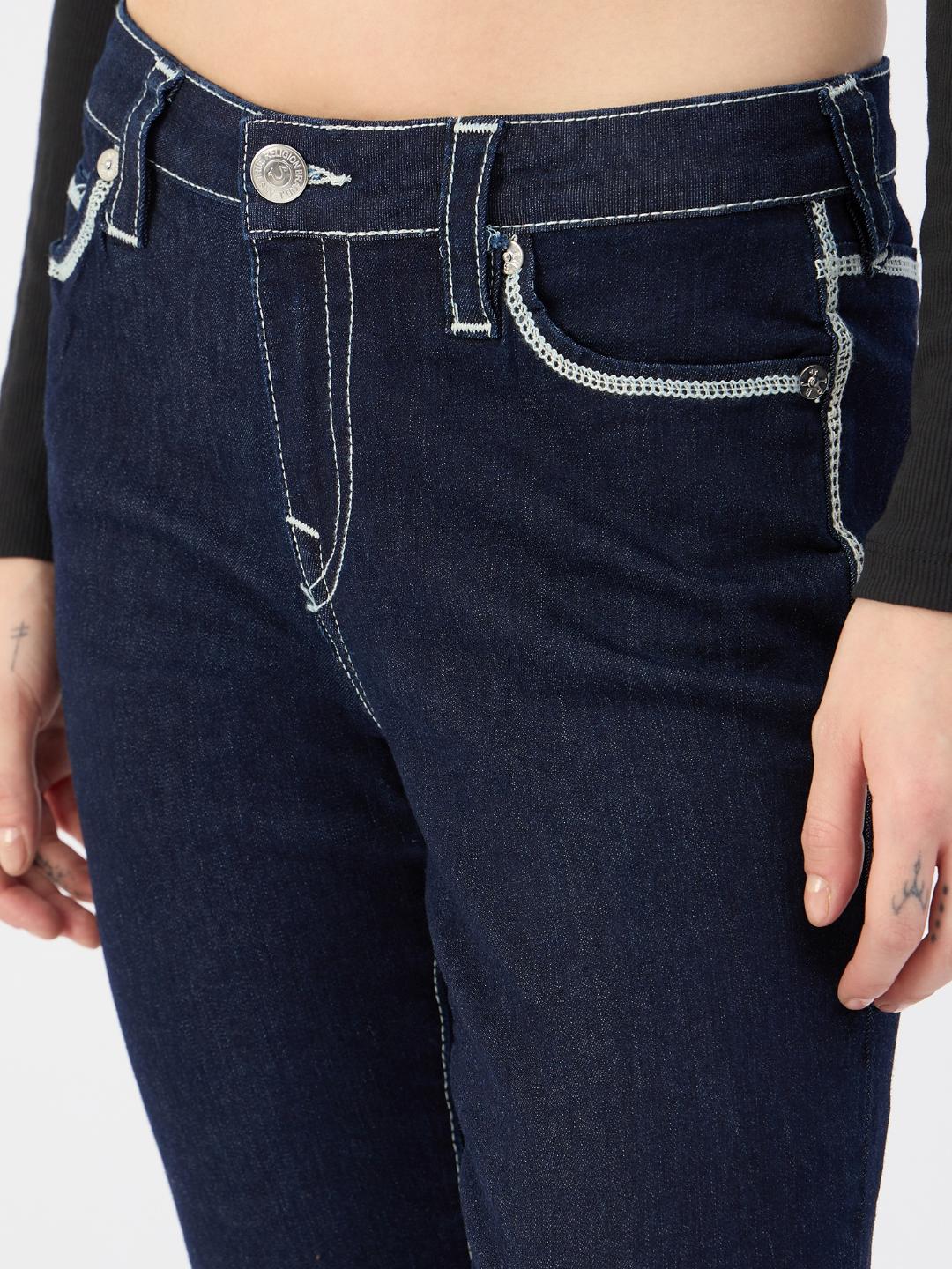 True Religion Womens SN Jennie Skinny Fit Blue Mid Rise Jeans - Image 5