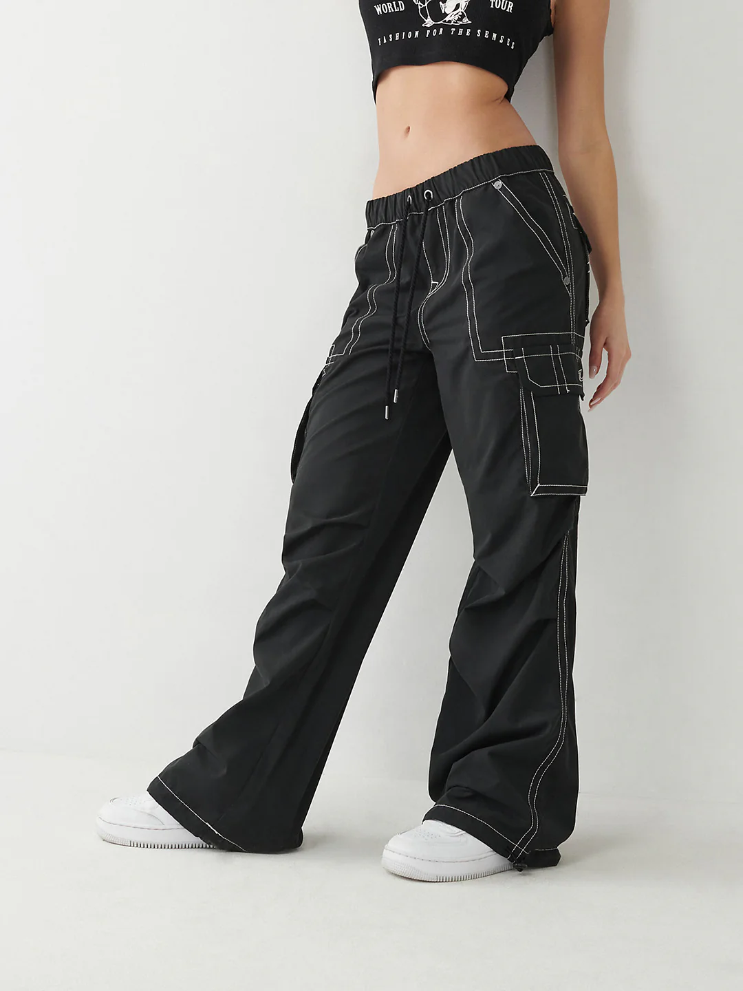 True Religion Womens SN Bobbi Oversize Fit Black Mid Rise Jeans - Image 6