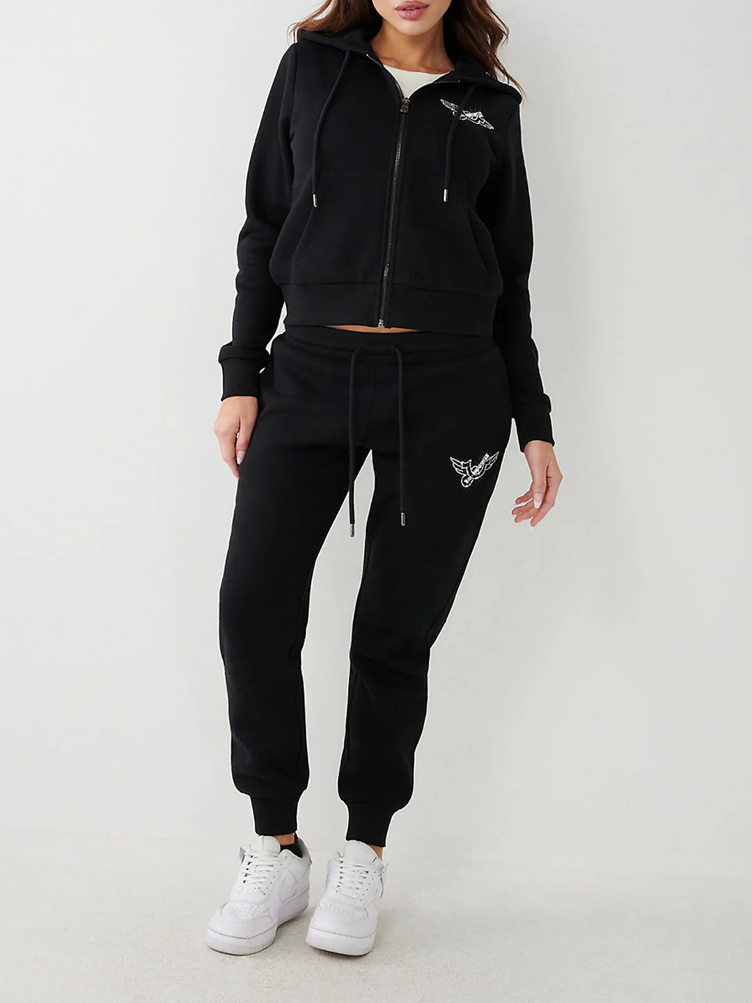 True Religion Women Printed Full Sleeves Hooded Sweatshirt - Image 2