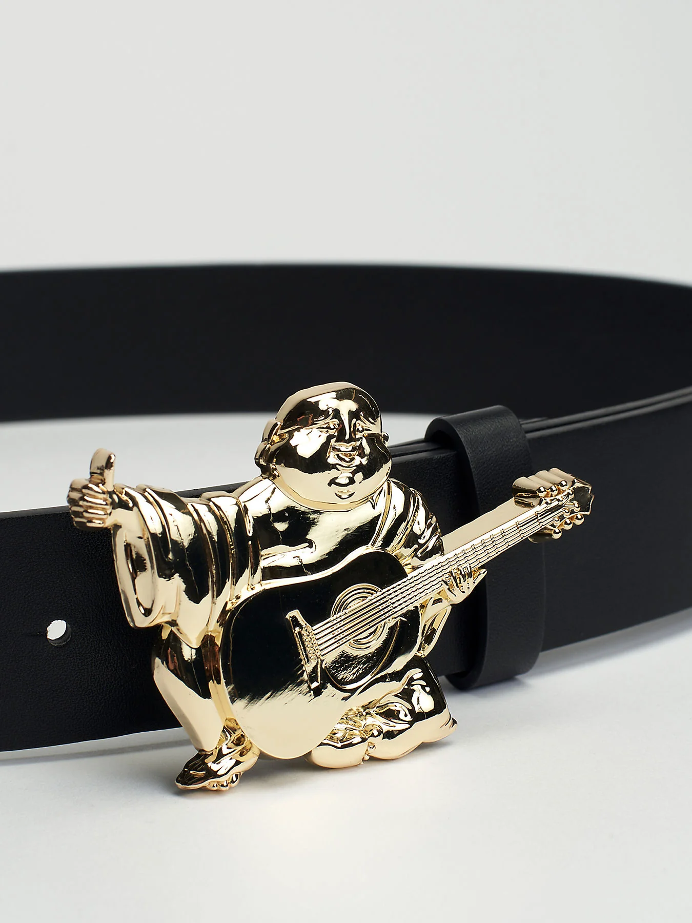 True Religion Men Black Solid Push Pin Buckle Belt - Image 2