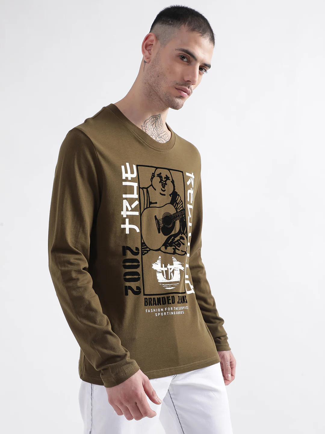 True Religion Martini Olive Logo Regular Fit T-Shirt - Image 2