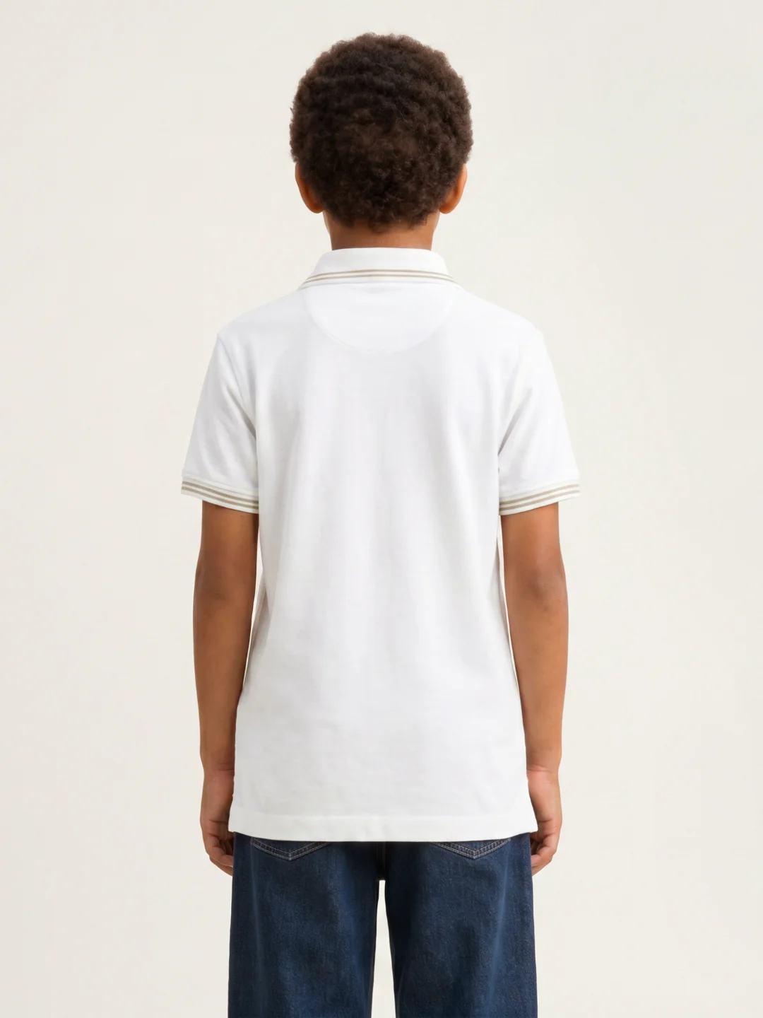 True Religion Boys White Solid Regular Fit Pure Cotton Polo T-Shirt - Image 3