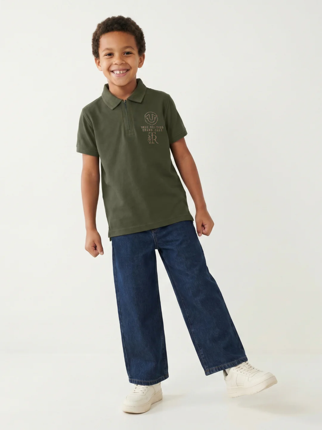 True Religion Boys Green Solid Regular Fit Polo T-Shirt - Image 6