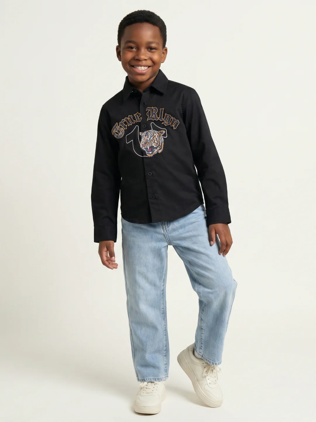 True Religion Boys Black Solid Regular Fit Shirt - Image 6