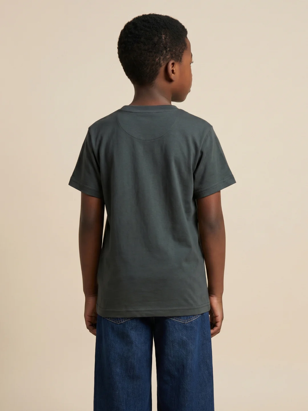 True Religion Boys Green Solid Regular Fit Pure Cotton T-Shirt - Image 3