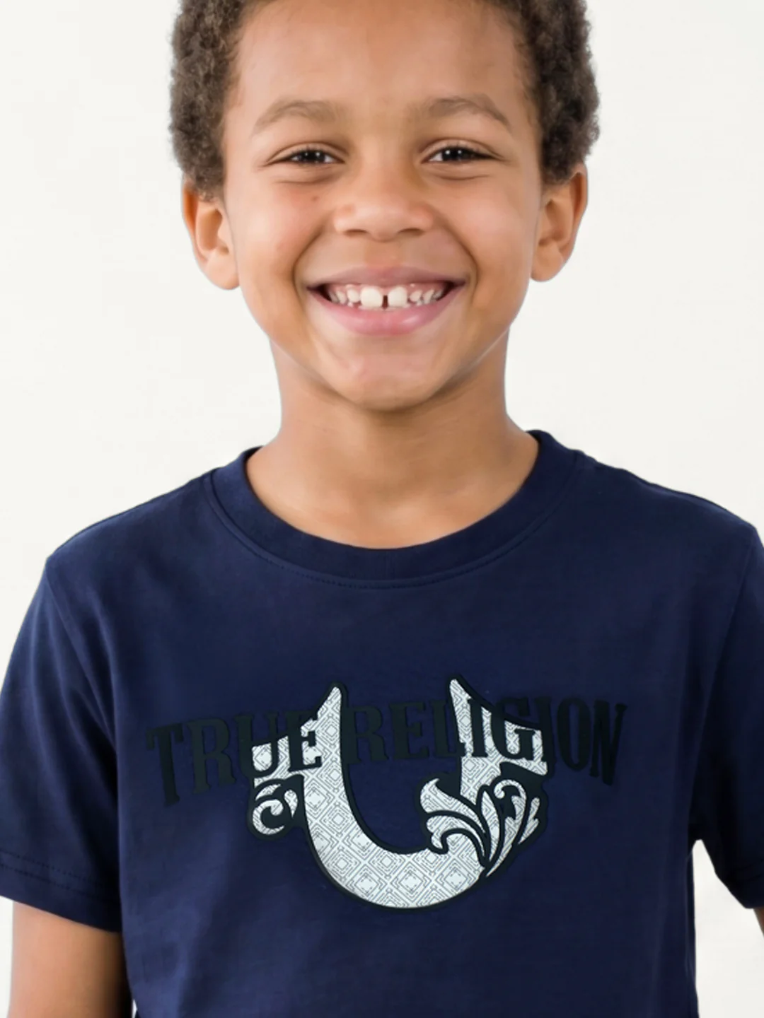 True Religion Boys Blue Solid Regular Fit T-Shirt - Image 5