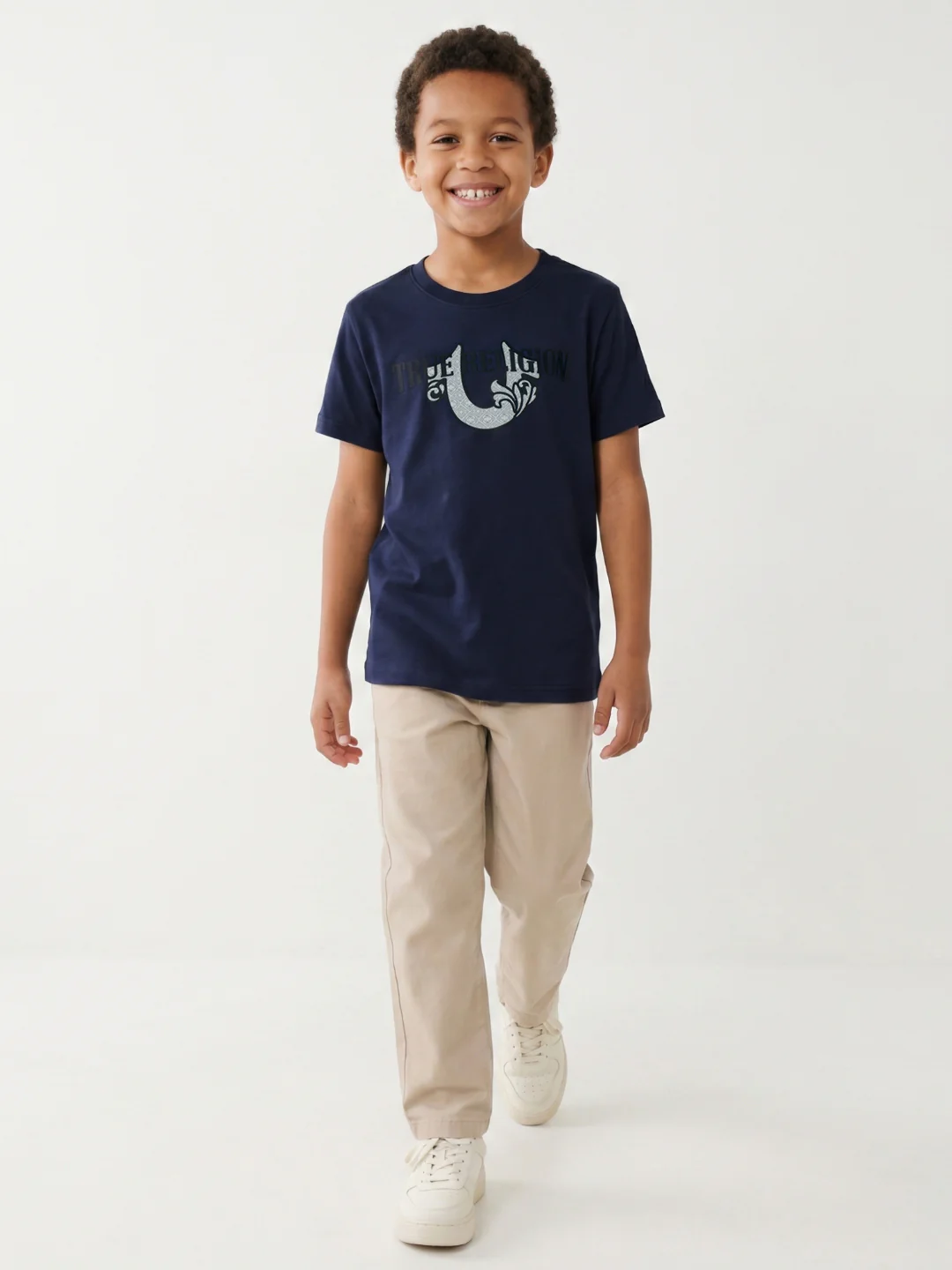 True Religion Boys Blue Solid Regular Fit T-Shirt - Image 6