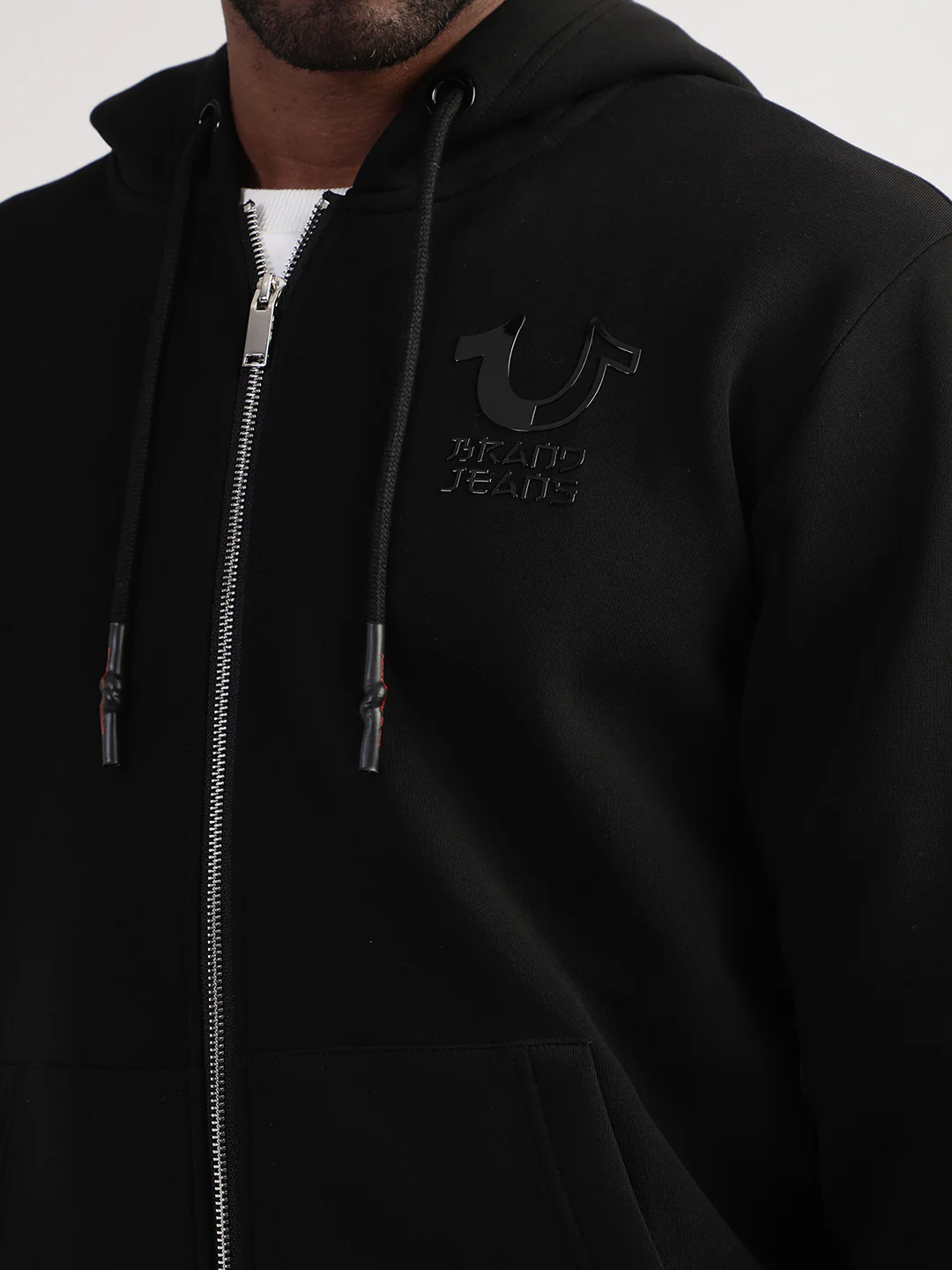 True Religion Men Black Solid Round Neck Sweatshirt - Image 5