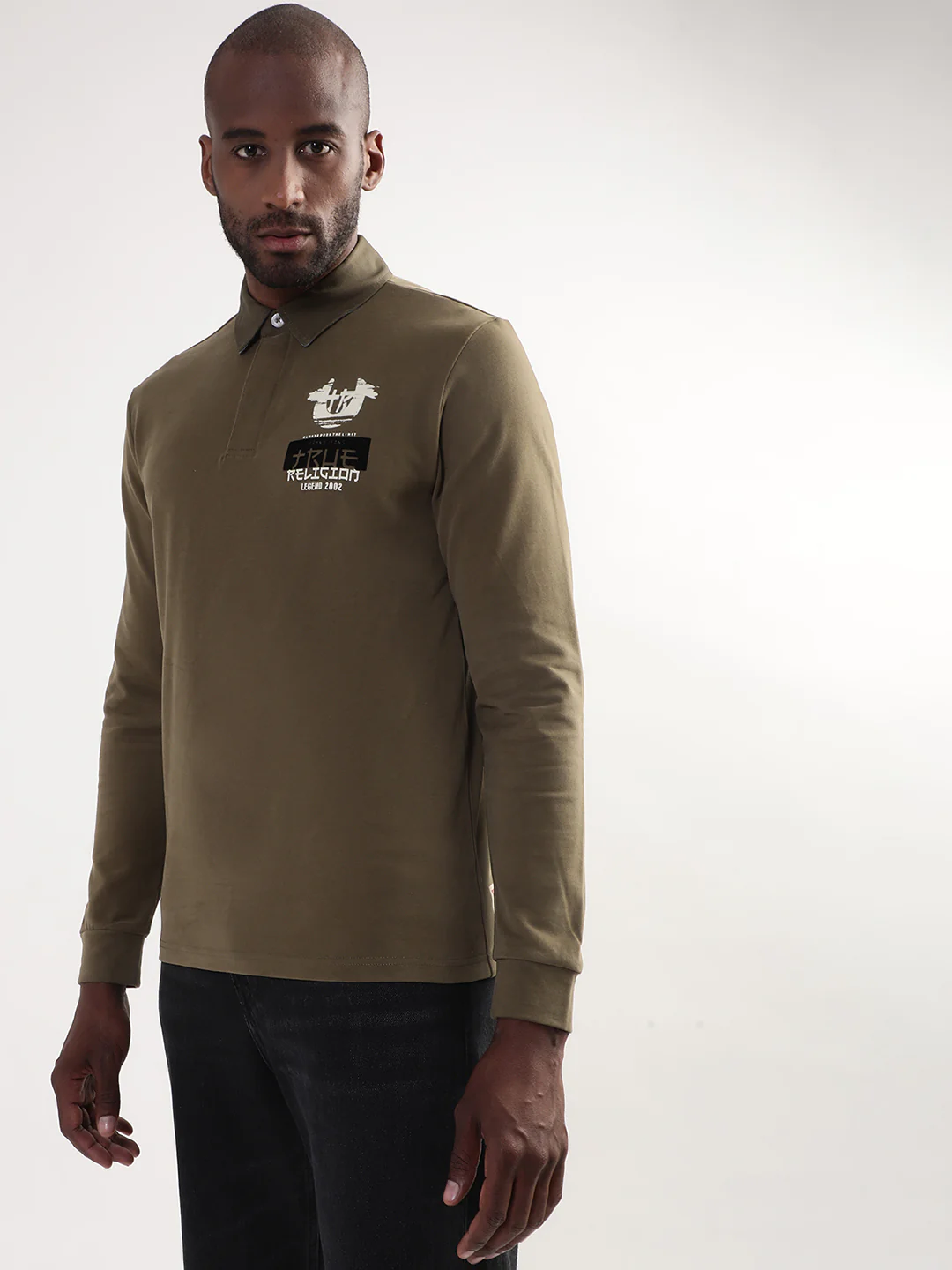 True Religion Martini Olive Regular Fit Polo T-Shirt - Image 3