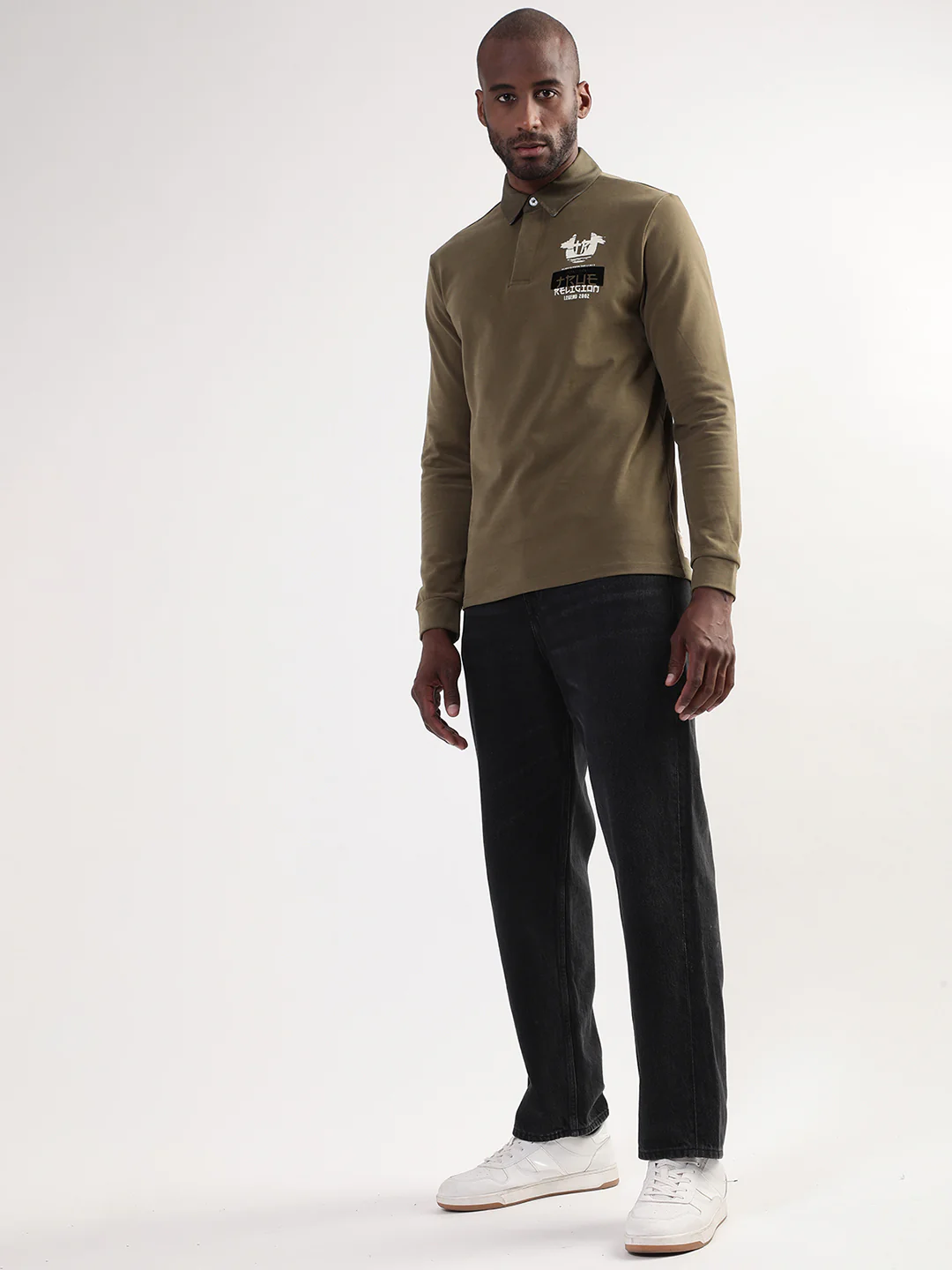 True Religion Martini Olive Regular Fit Polo T-Shirt - Image 4