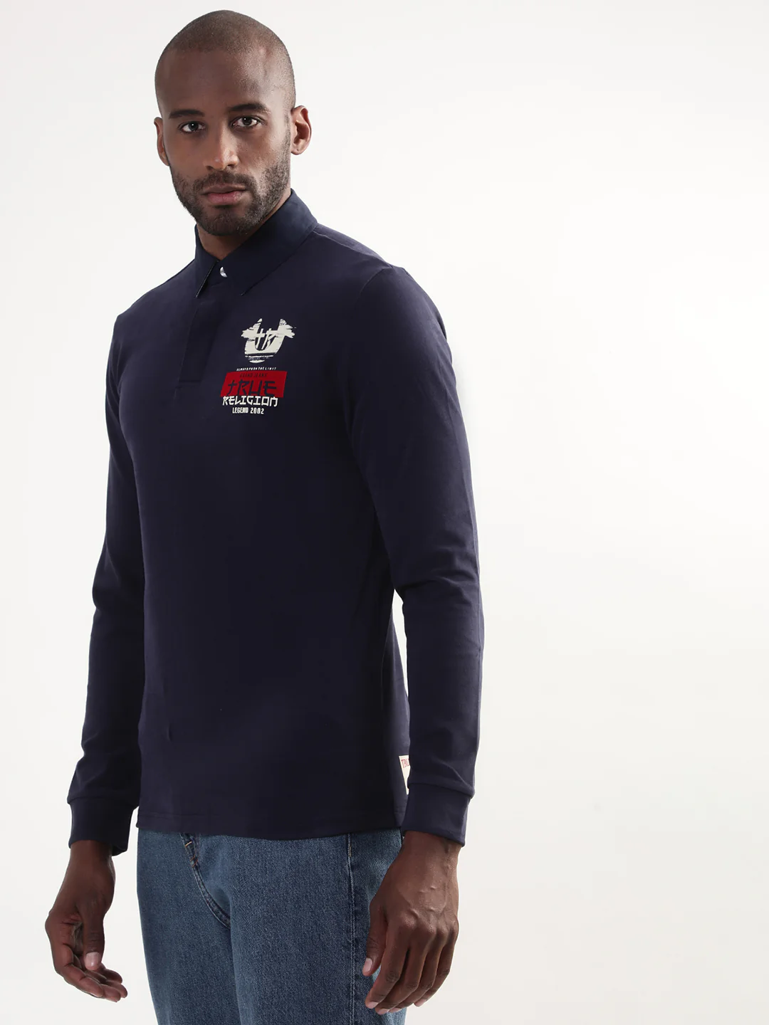 True Religion Peacoat Regular Fit Polo T-Shirt - Image 3