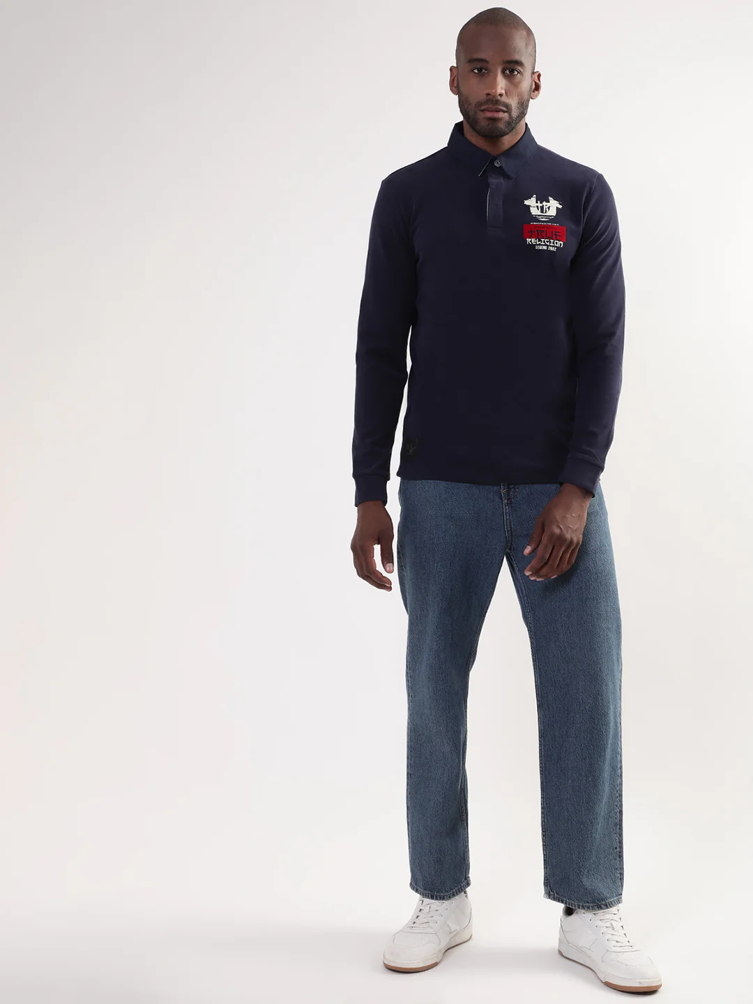 True Religion Peacoat Regular Fit Polo T-Shirt - Image 4
