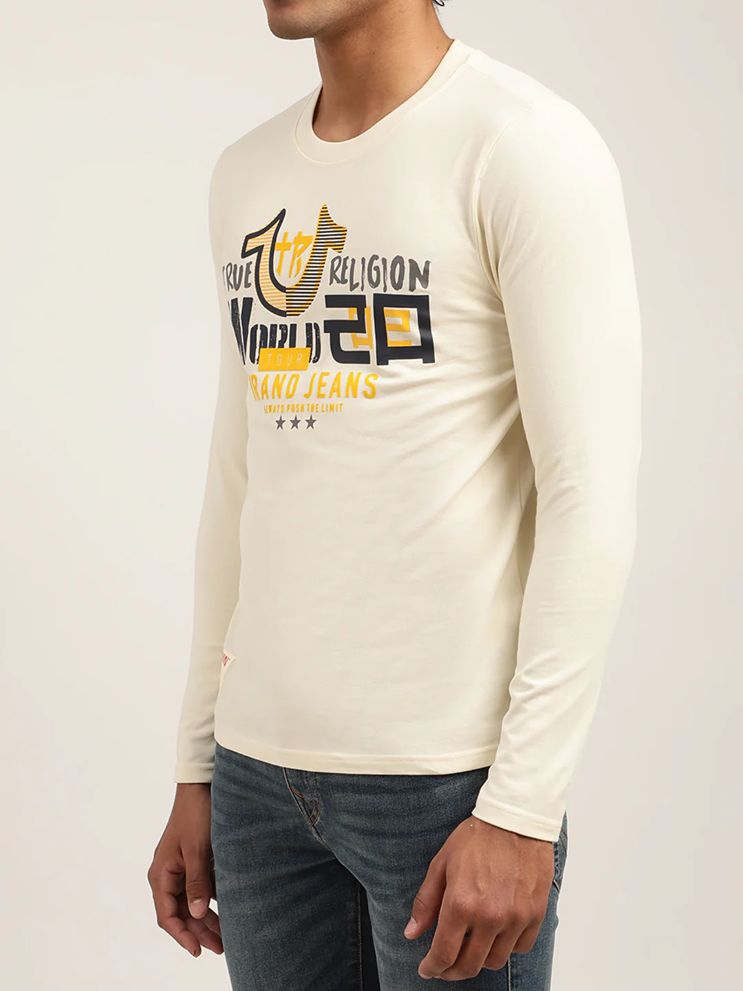 True Religion Off White Logo Regular Fit T-Shirt - Image 2