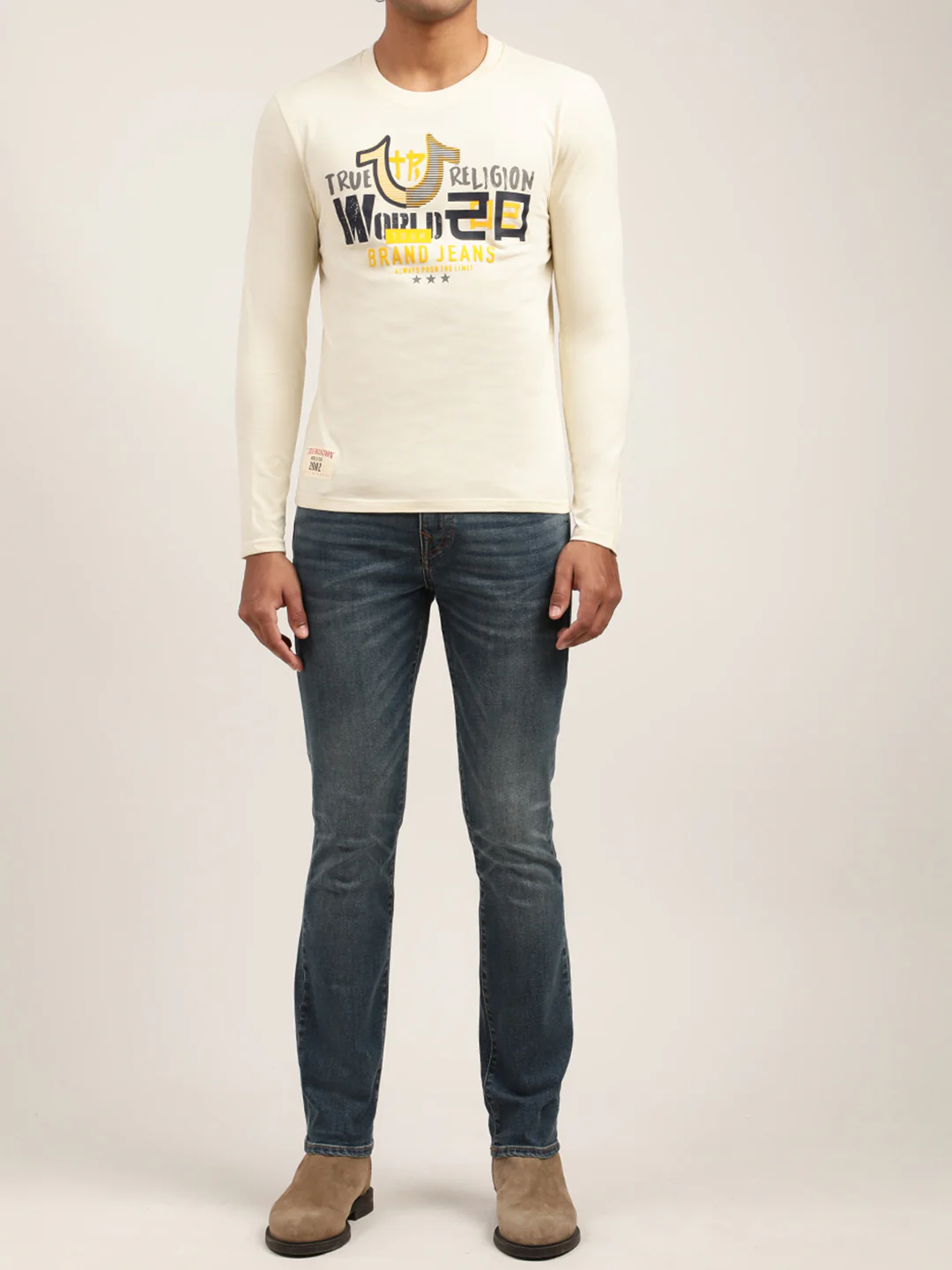 True Religion Off White Logo Regular Fit T-Shirt - Image 4