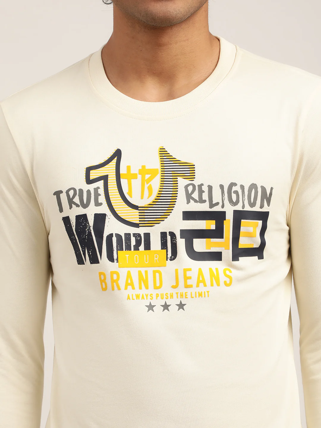 True Religion Off White Logo Regular Fit T-Shirt - Image 5