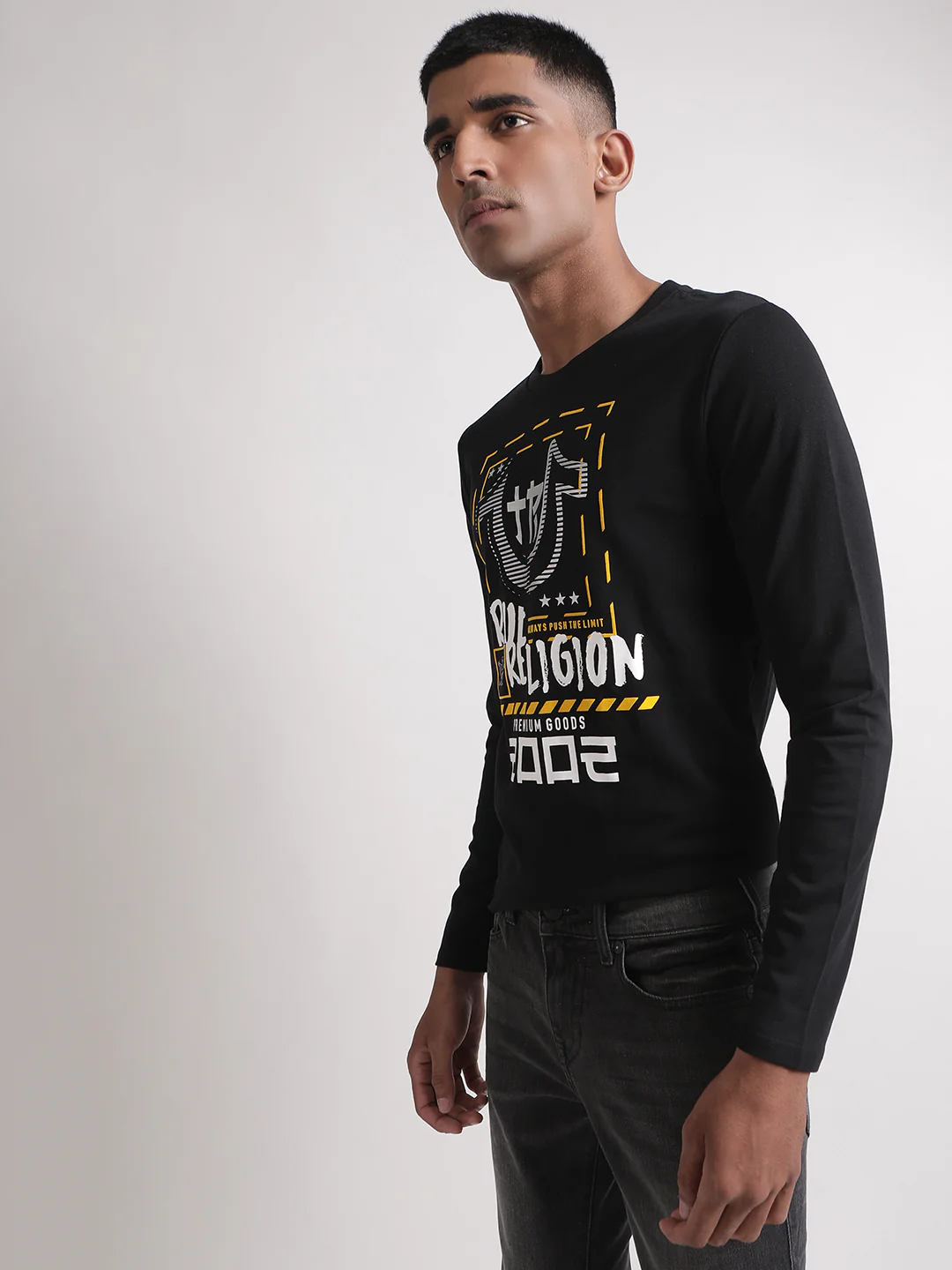 True Religion Black Logo Regular Fit T-Shirt - Image 2