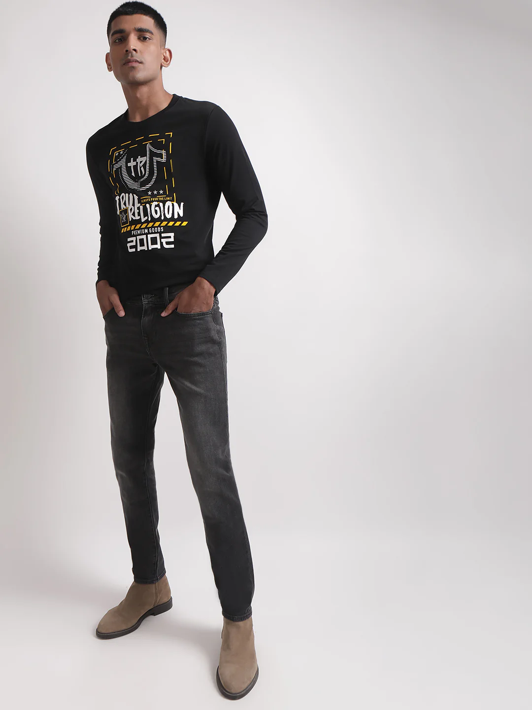 True Religion Black Logo Regular Fit T-Shirt - Image 4
