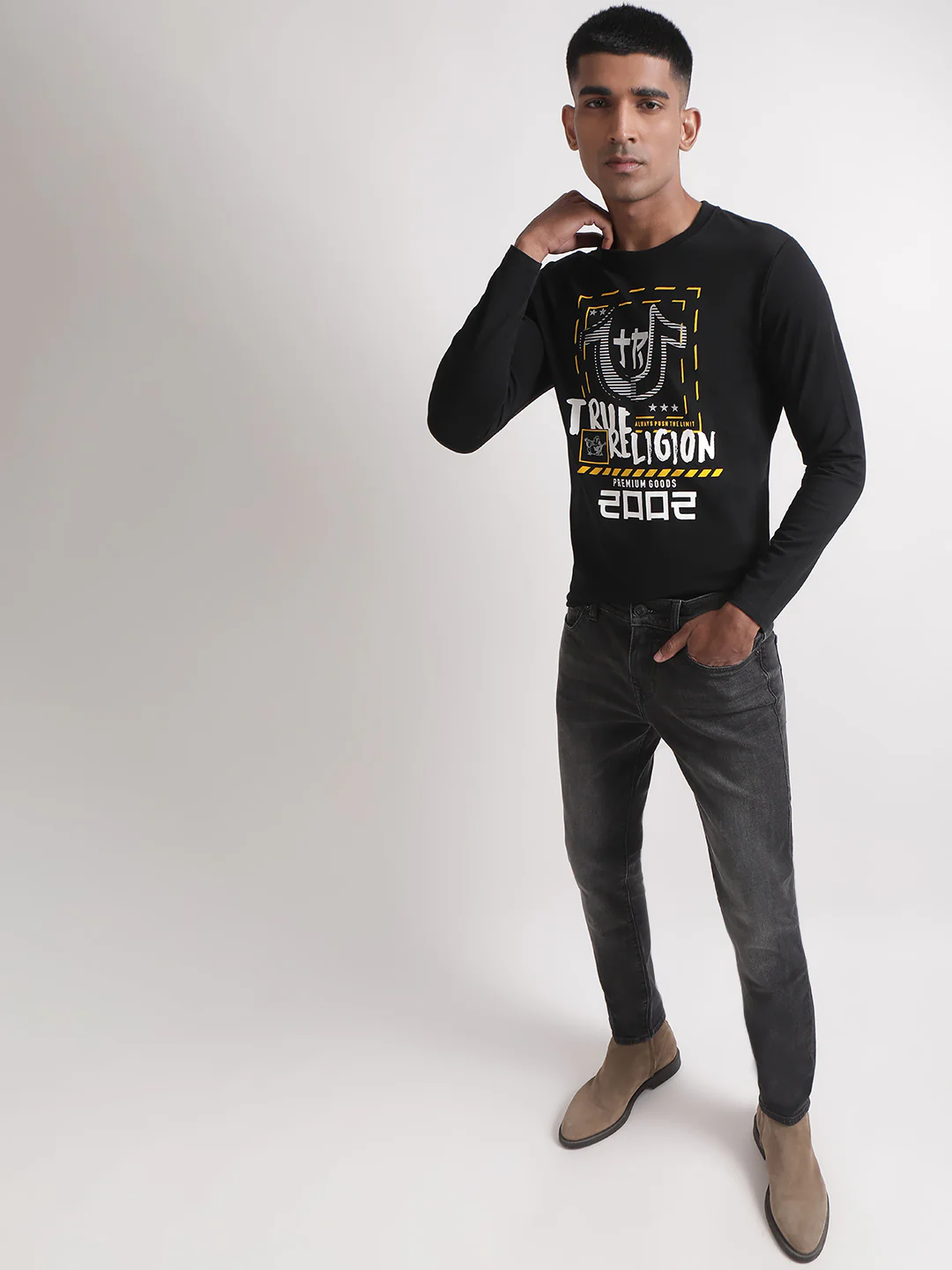 True Religion Black Logo Regular Fit T-Shirt - Image 5