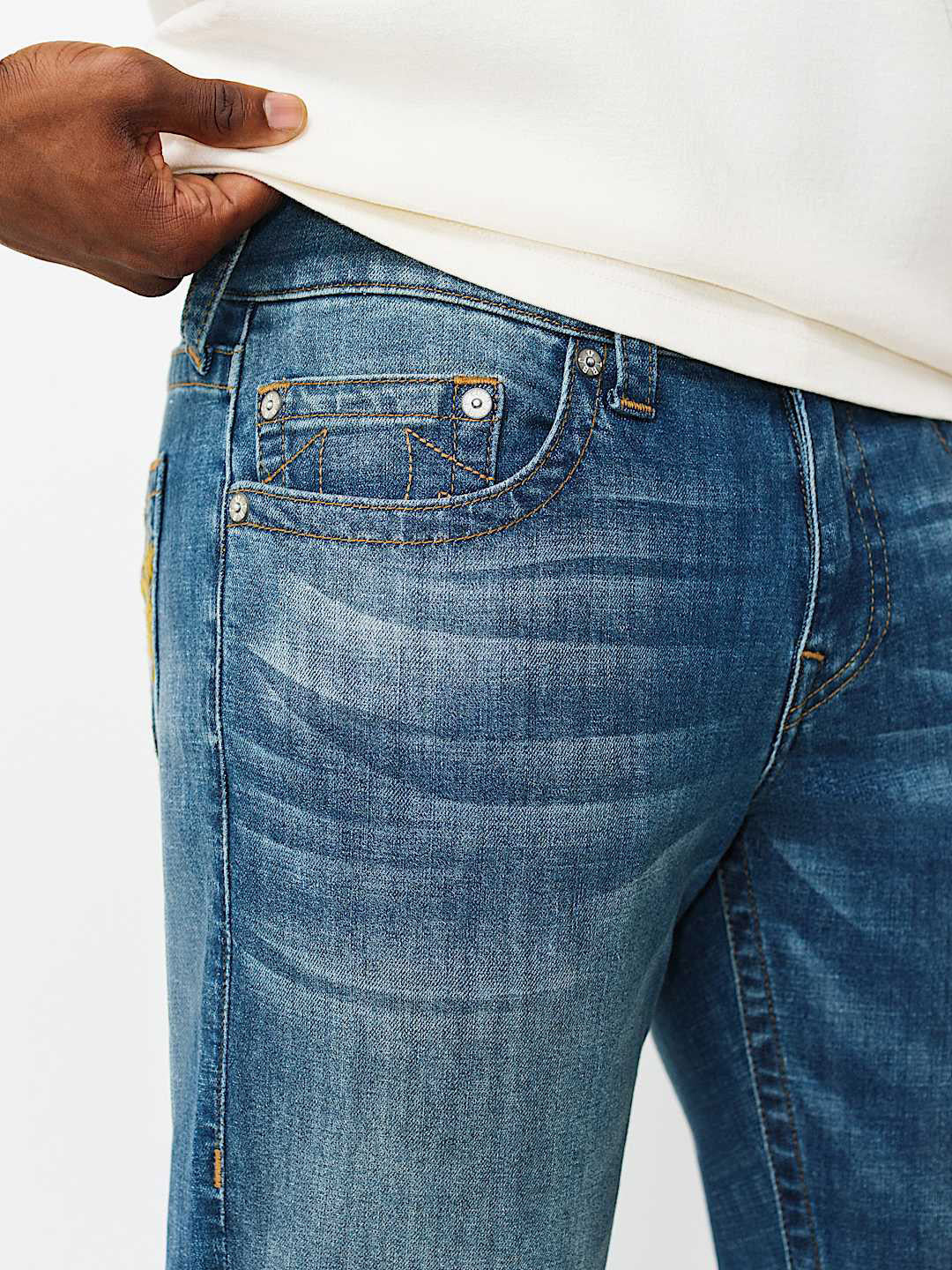True Religion Blue Stretchable Ricky SN Solid Men Jeans - Image 5