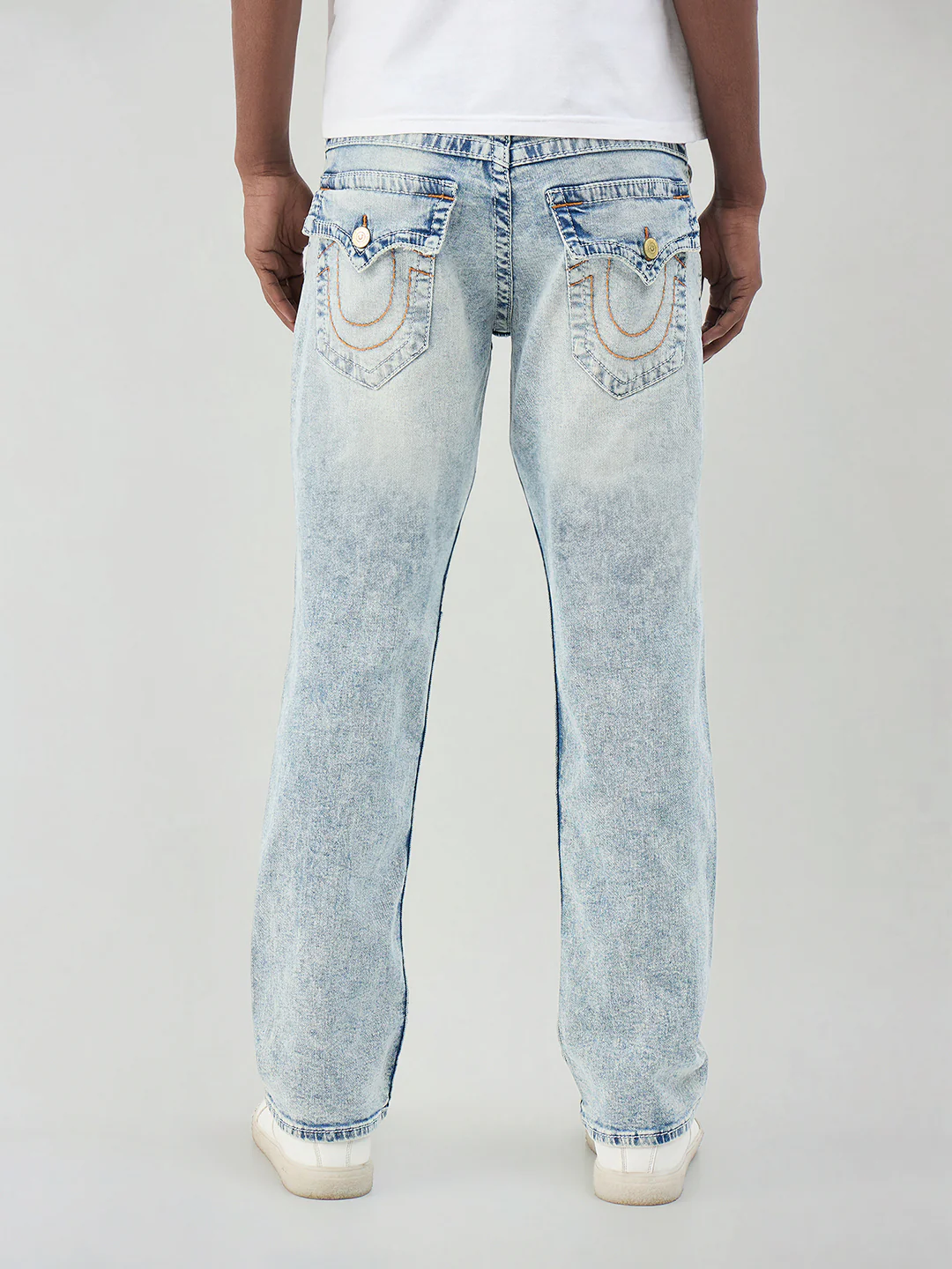 True Religion Men Blue Solid Straight Fit Big T Ricky Jeans - Image 4