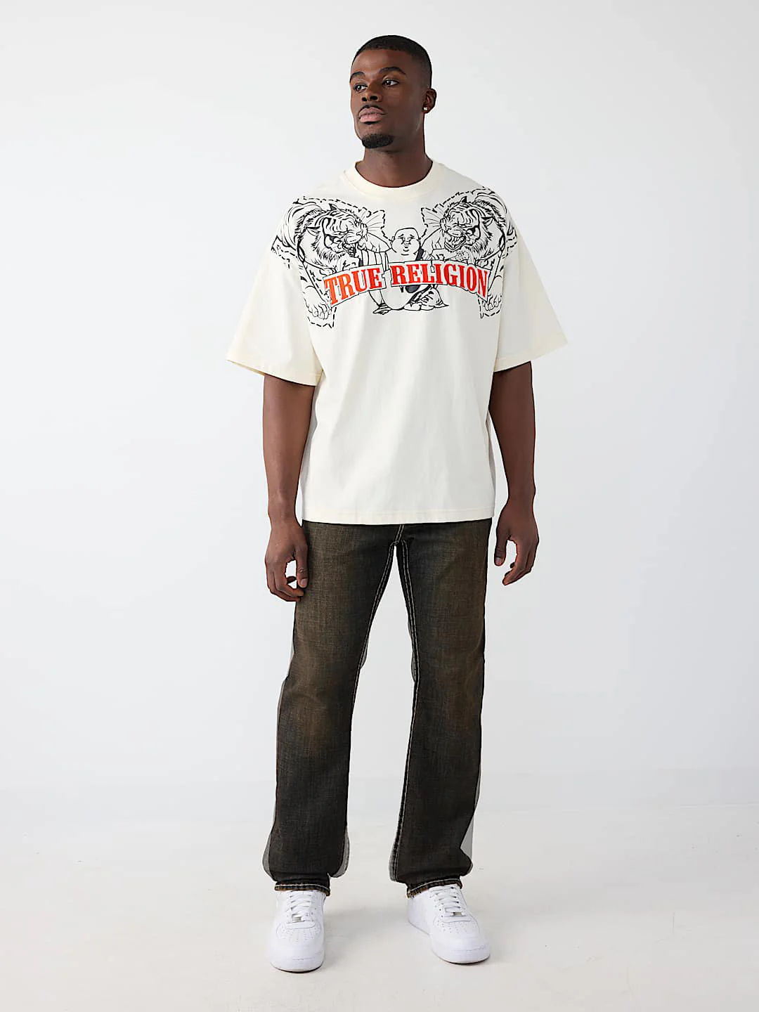 True Religion Brown Stretchable Ricky Super T Solid Men Jeans - Image 2